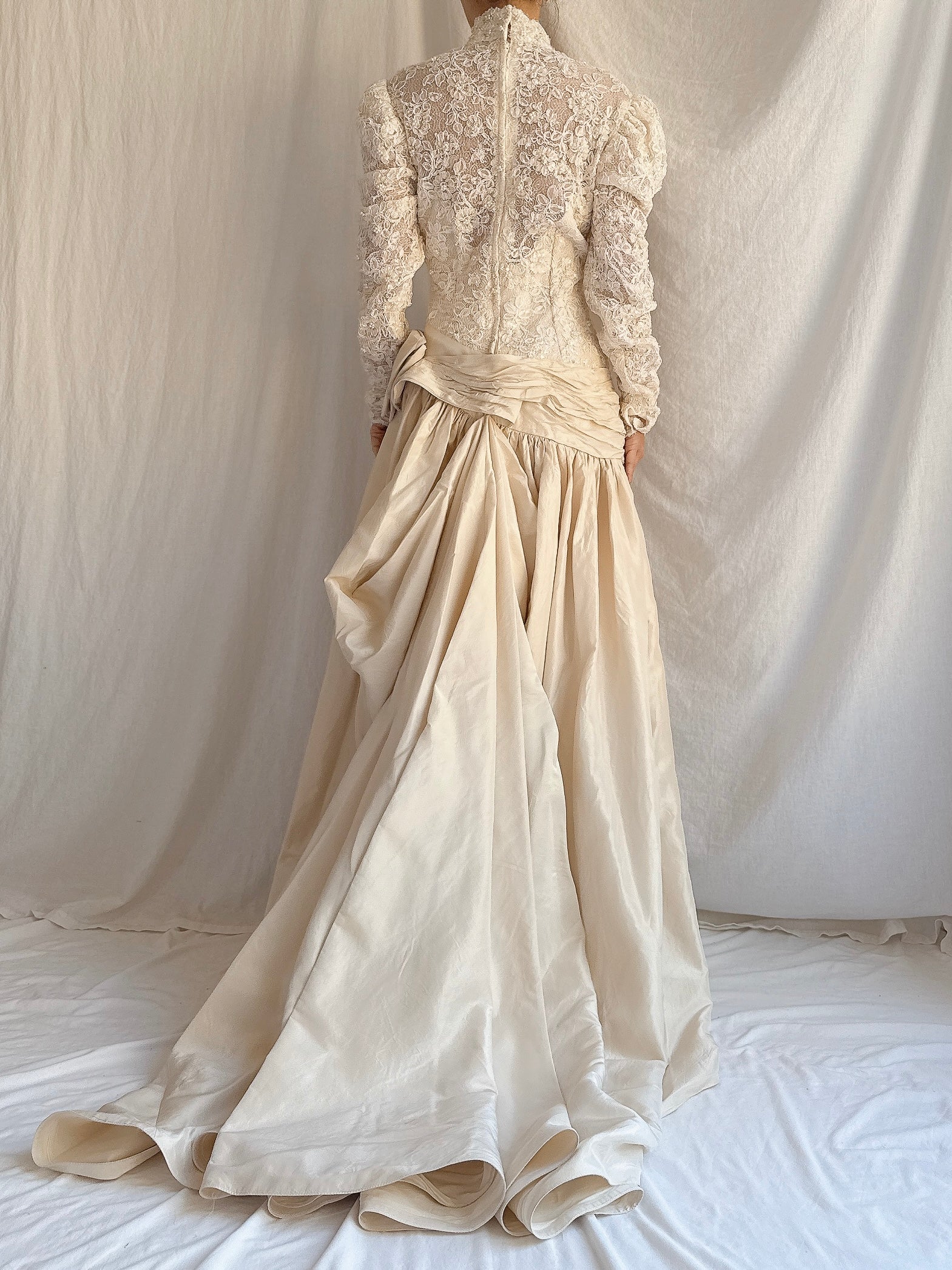 Vintage Jim Hjelm Lace and Silk Tafetta Gown - S/M US 6