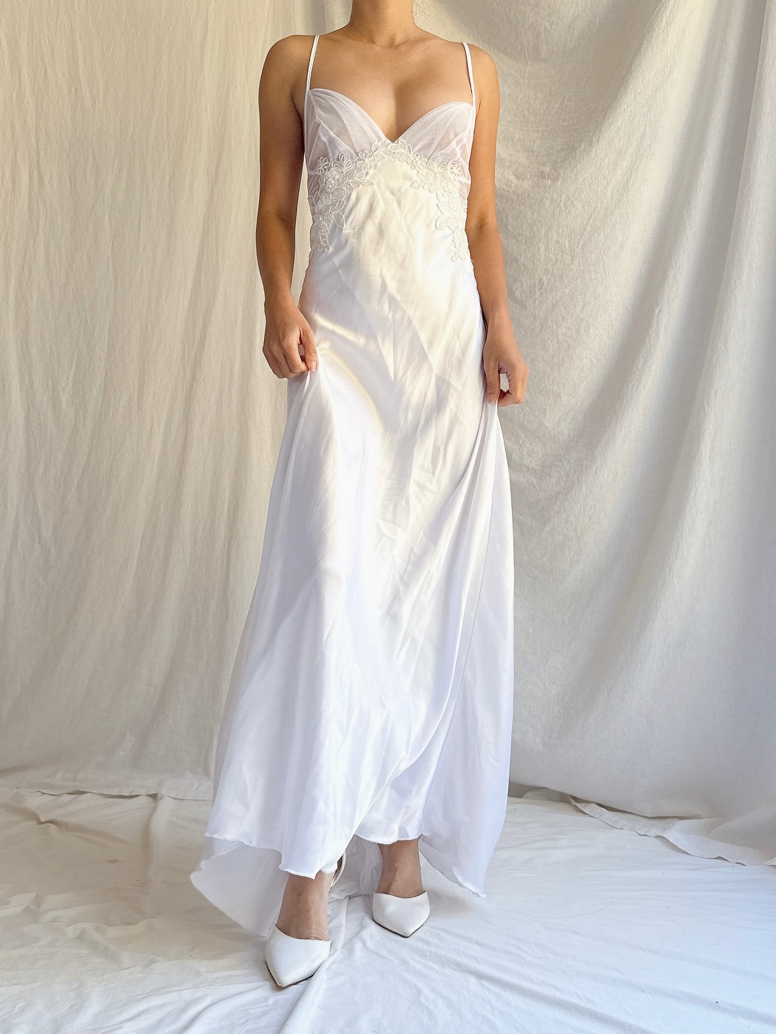 Vintage White Slip Dress - M