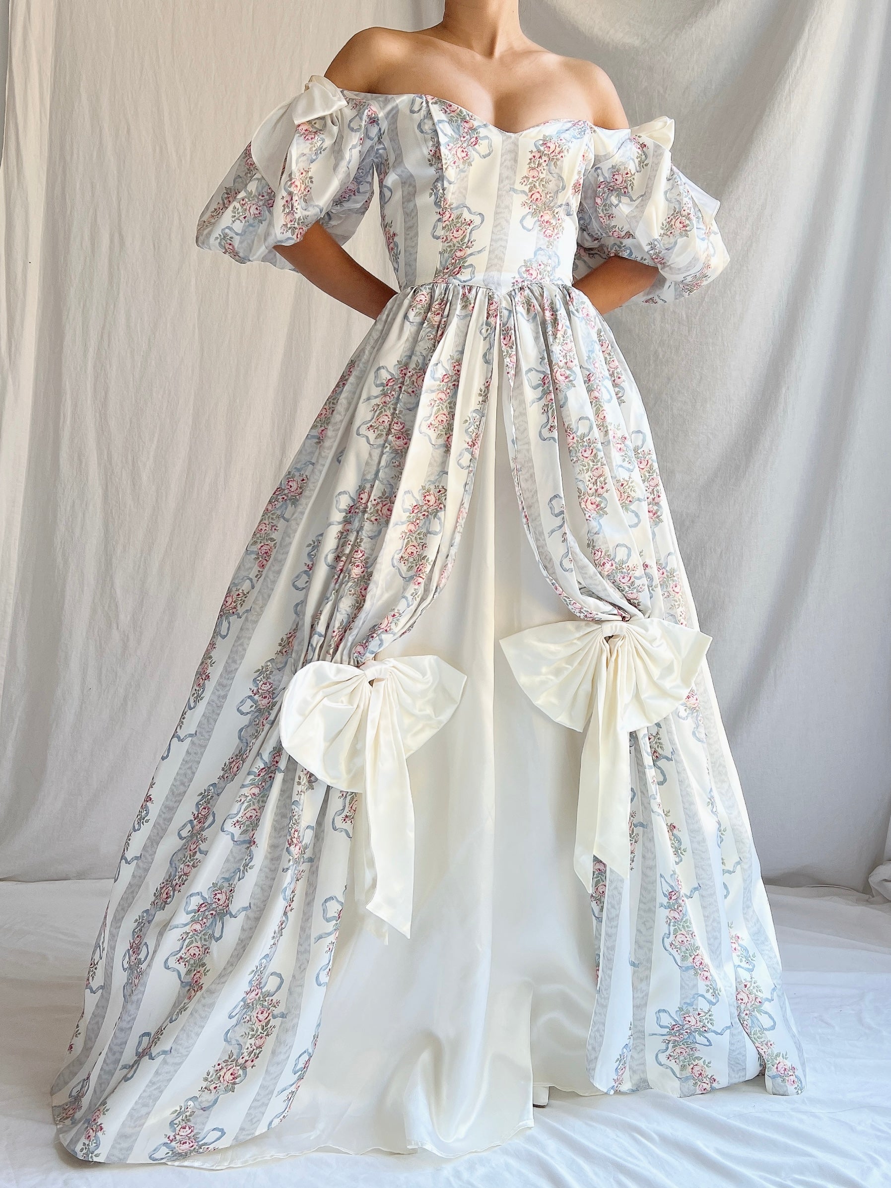 Gunne Sax Floral Puff Sleeve Gown - XS/5