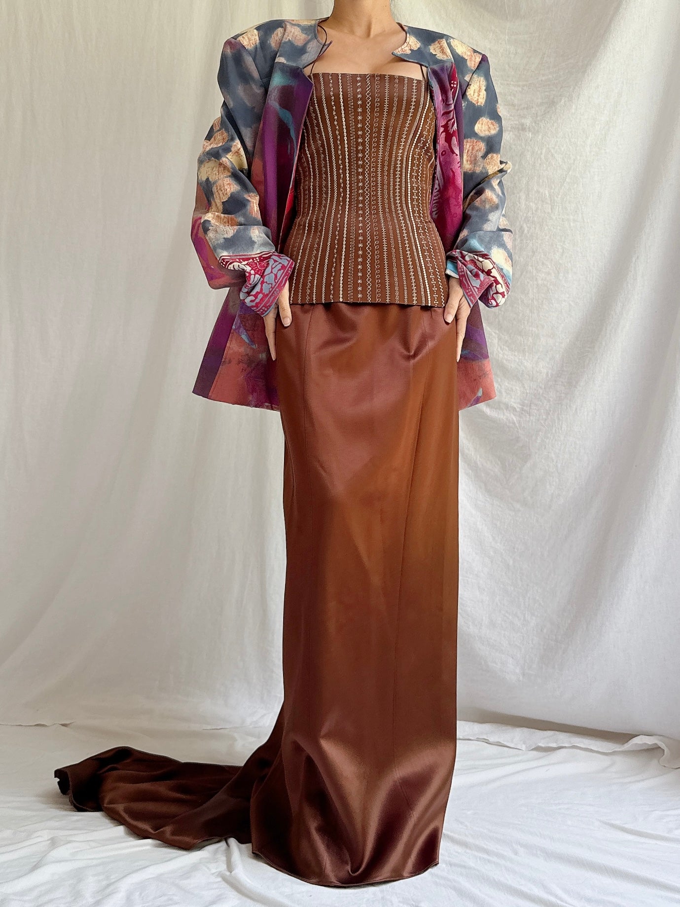 Vintage Emmanuelle Khanh  Abstract Jacket - M/L FR 44