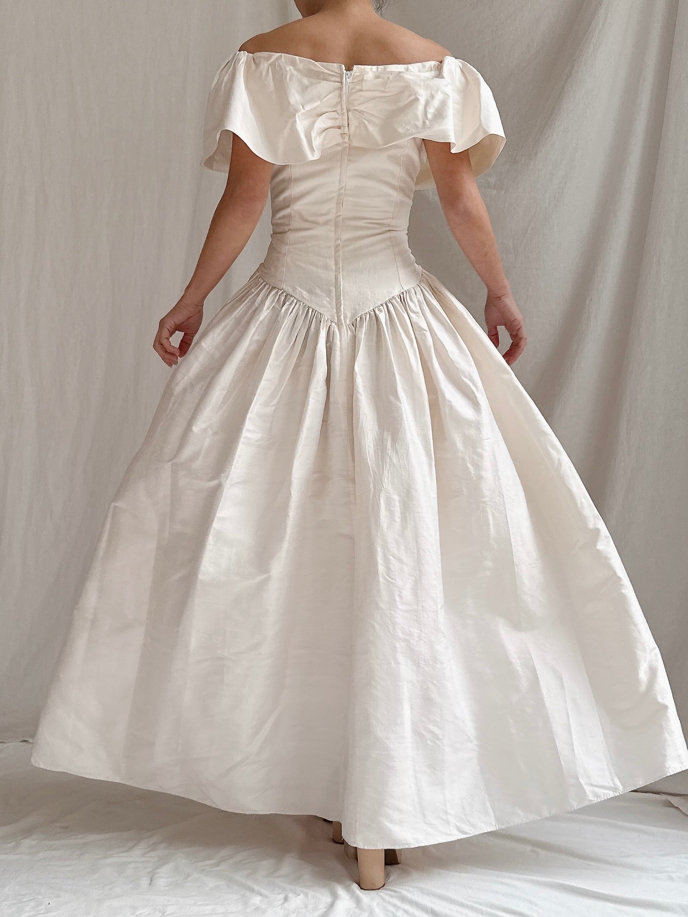 Vintage Basque Raw Silk Dress - M/L