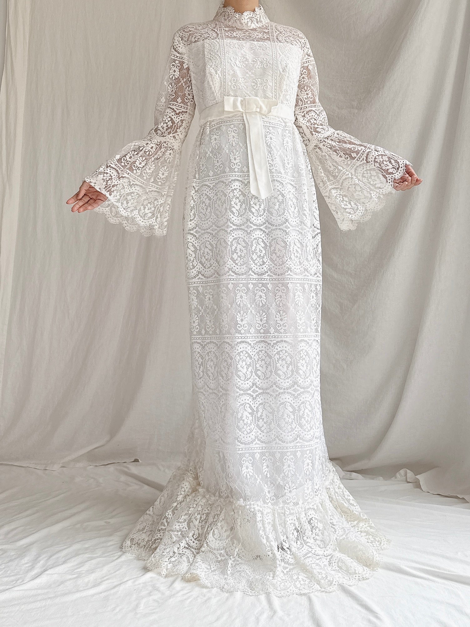 1970s Crochet Column Dress - S