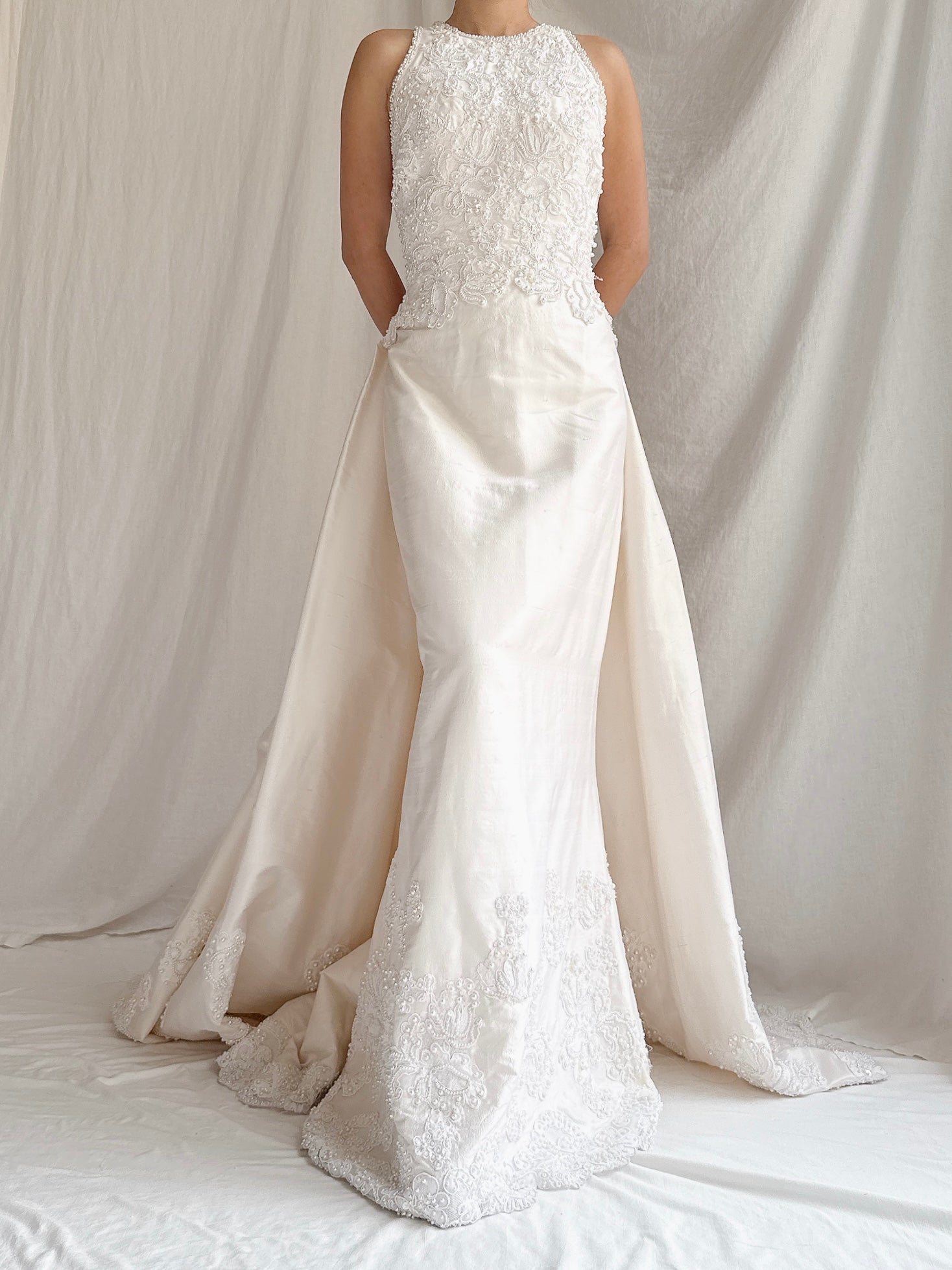 1990s Christos Silk 2-Piece Shift Dress - S