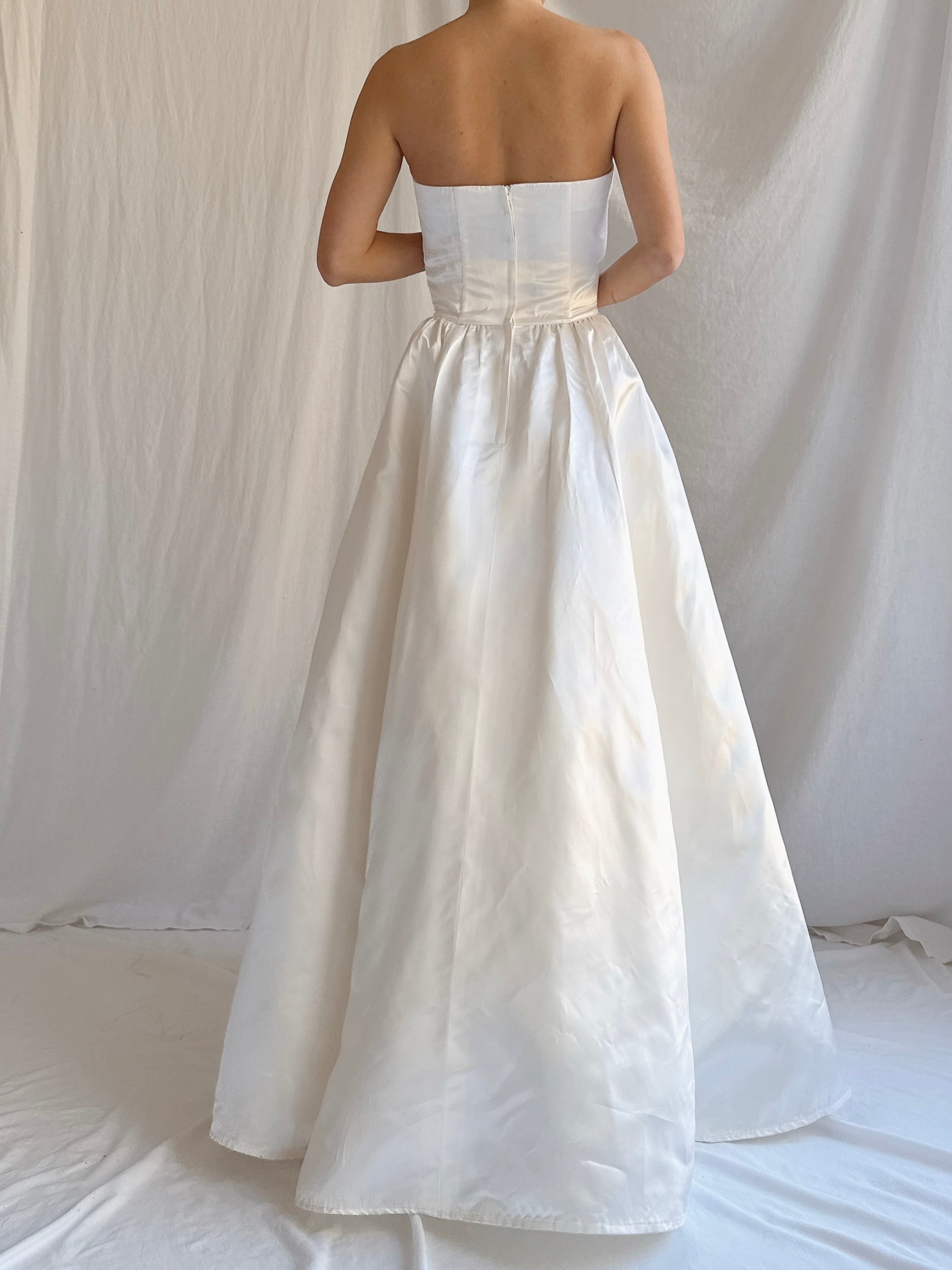 Vintage Satin Strapless Gown - XS/S