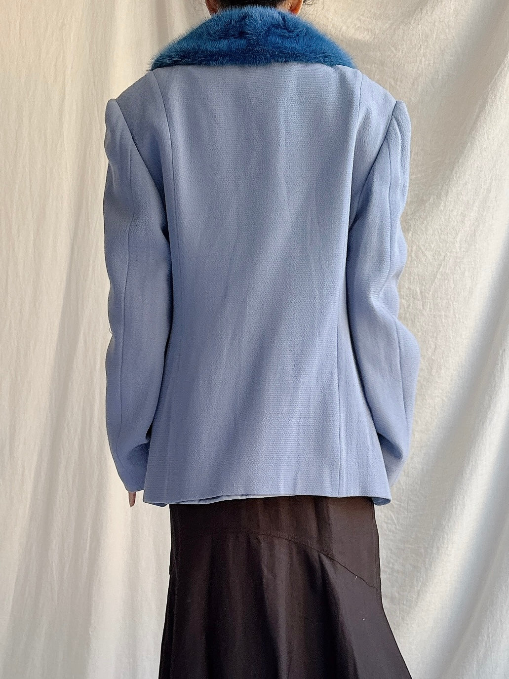 Vintage Paola Baccini Italy Lana Wool and Mink Collar Jacket - L IT 50/US 16