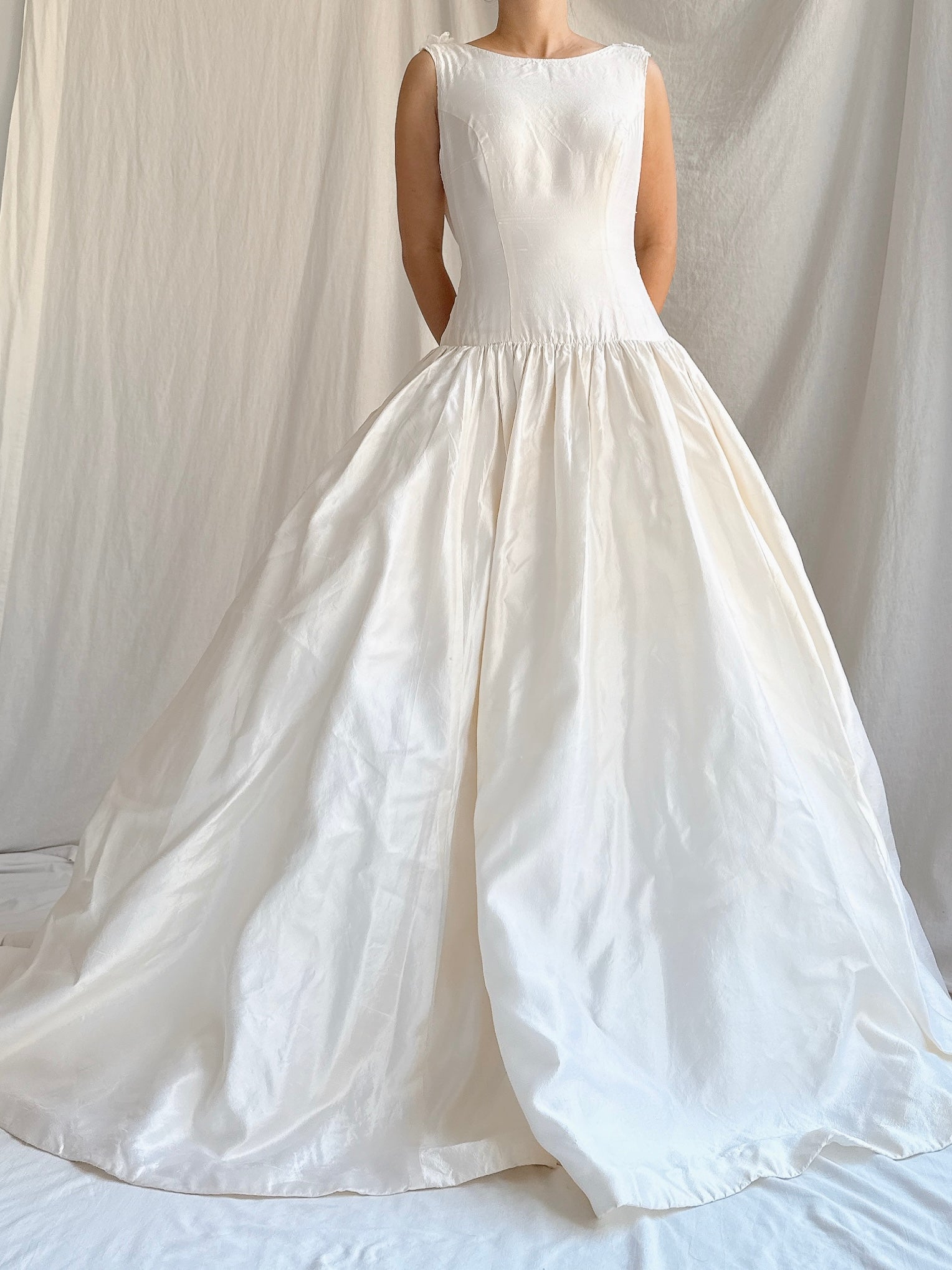 Vintage Silk Boatneck Gown - S/M