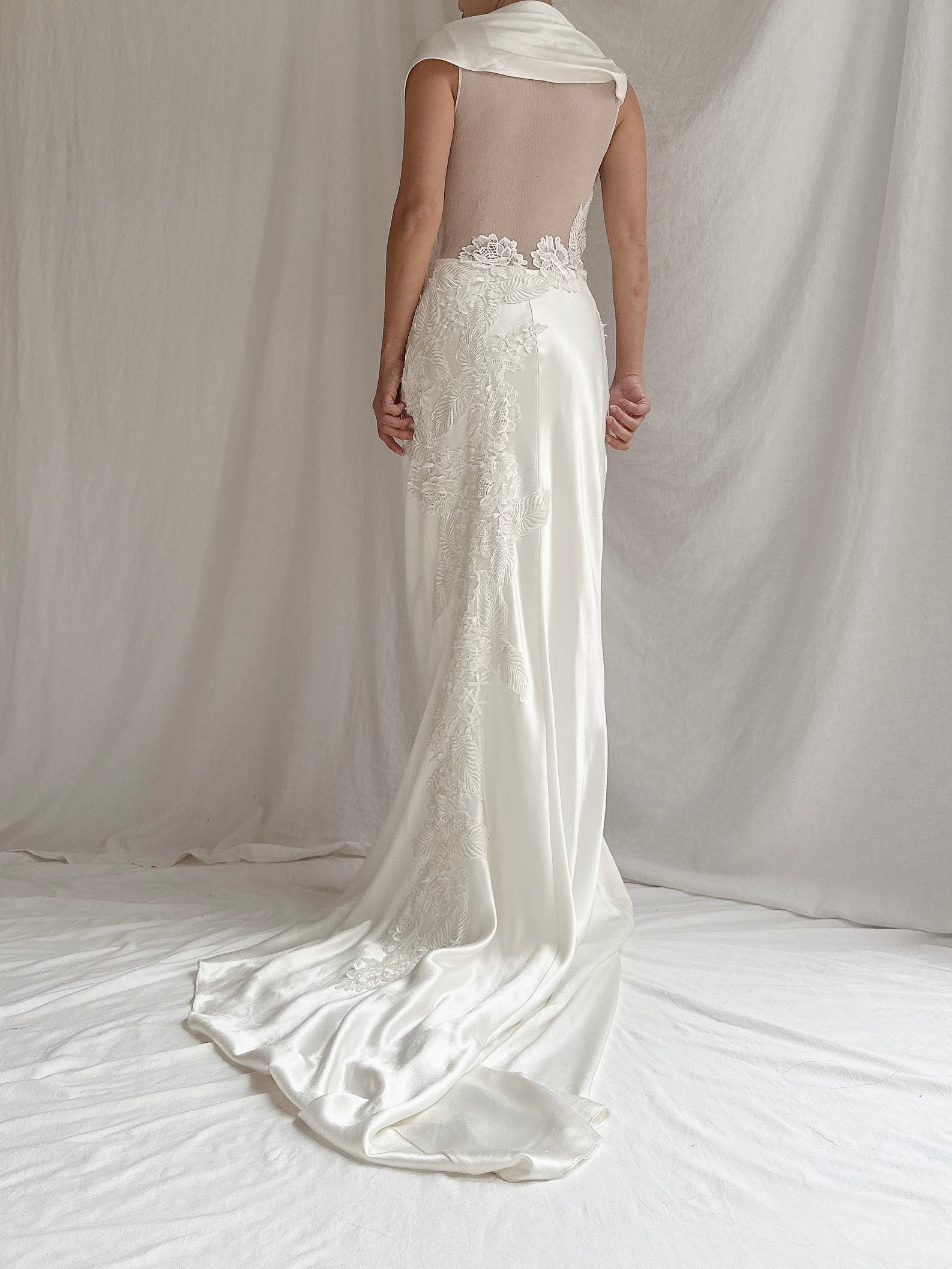 Vintage David Felden UK Satin Gown - M