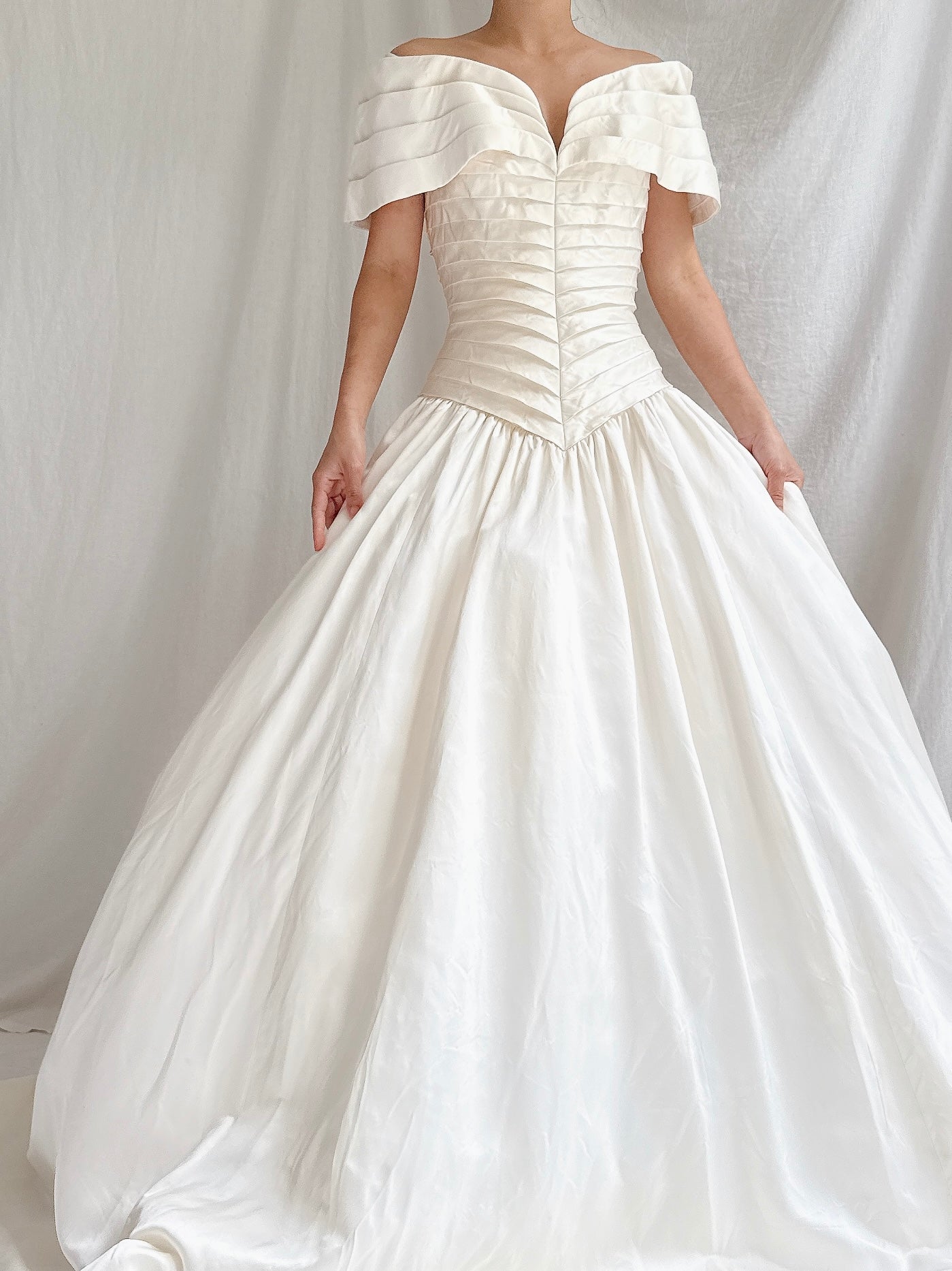 Vintage Scaasi Silk Off-the-Shoulder Gown - S