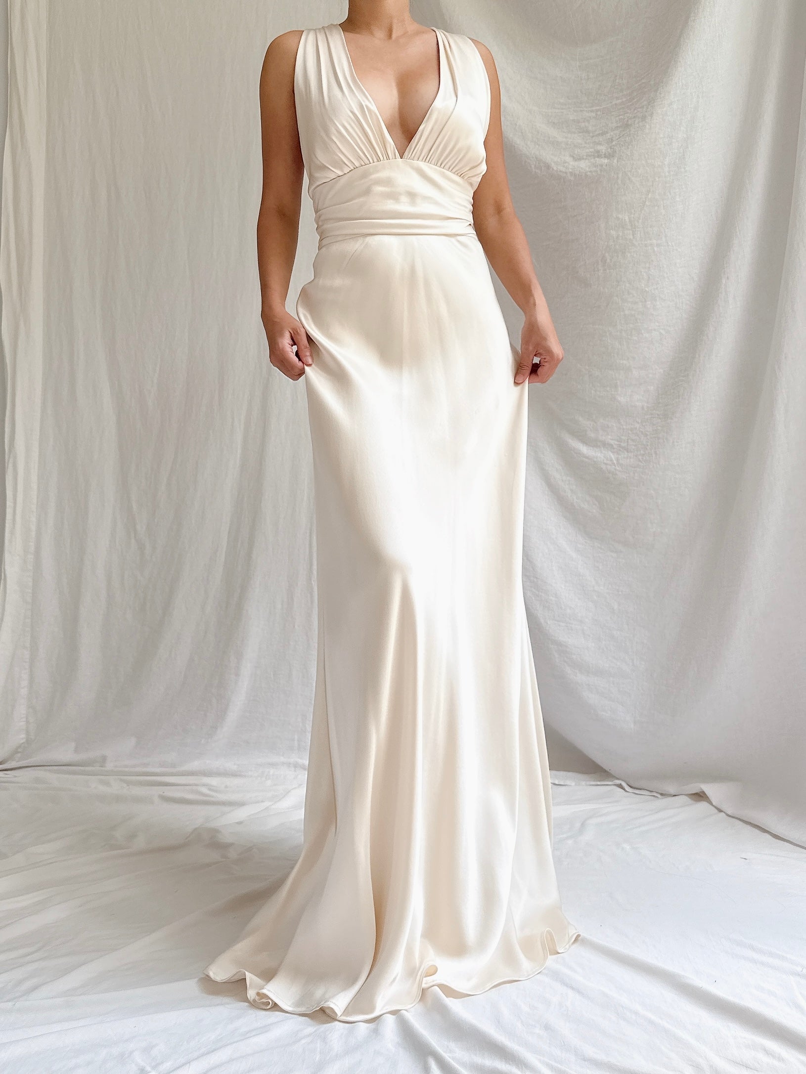 Vintage Silk Bias Gown - M/8