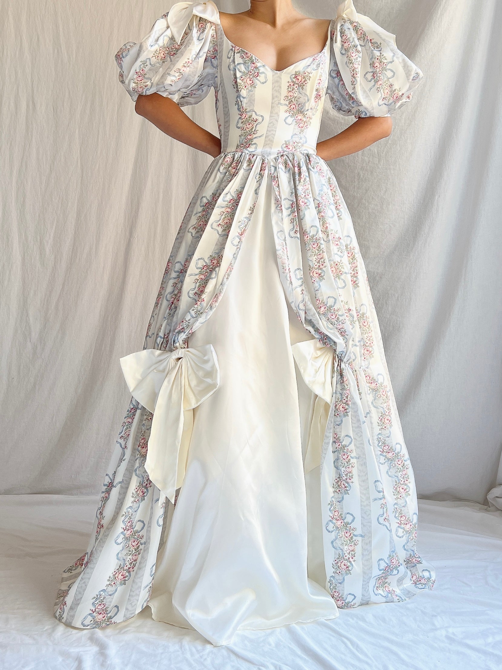 Gunne Sax Floral Puff Sleeve Gown - XS/5