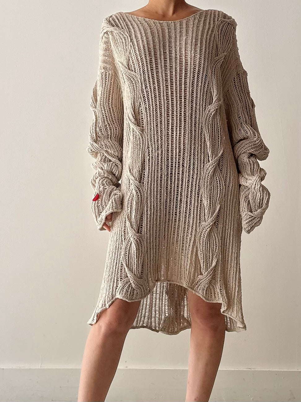 Vintage Katt Tilley Beige Tunic Sweater  M/L