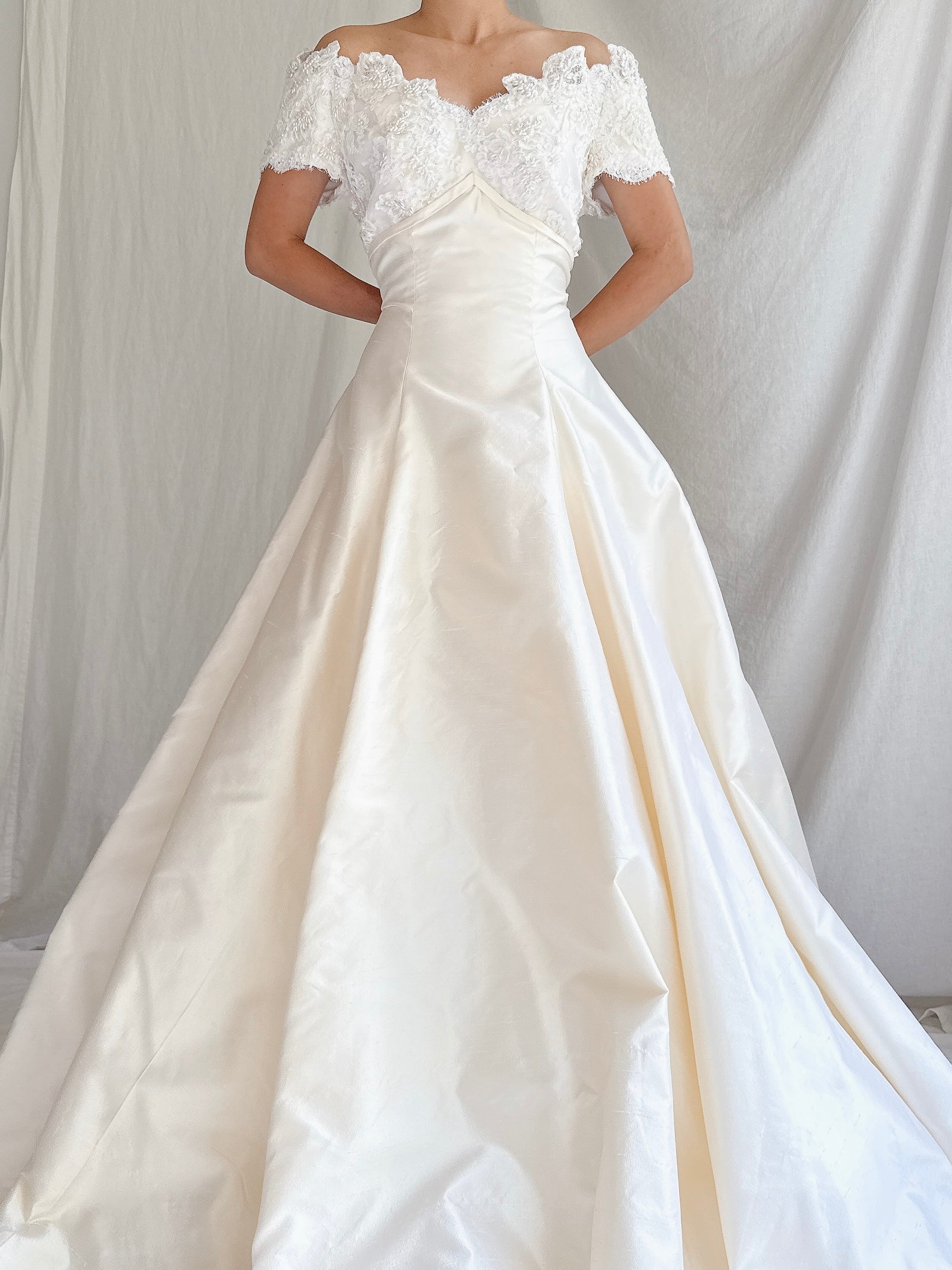 Vintage Marisa Silk and Lace Gown - S