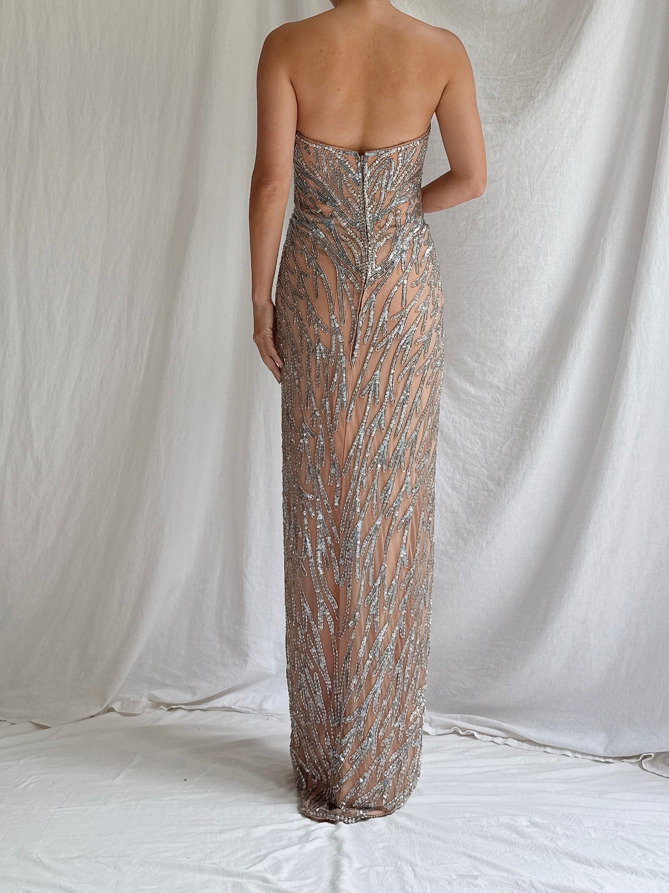 Vintage Bob Mackie Silk Strapless Dress - S/6