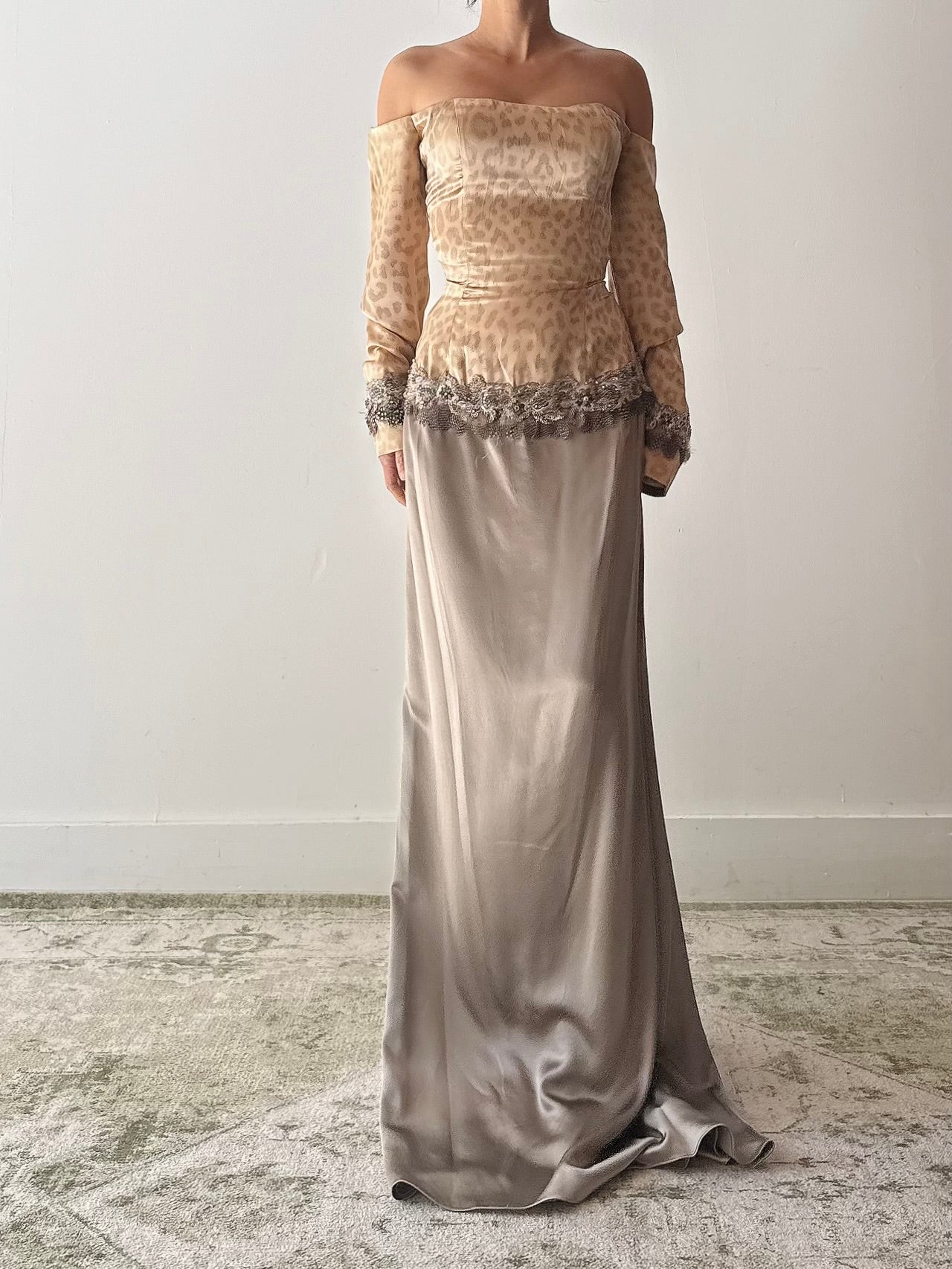 Vintage Steven Yerrick Silk Off the Shoulder Gown - Size 10