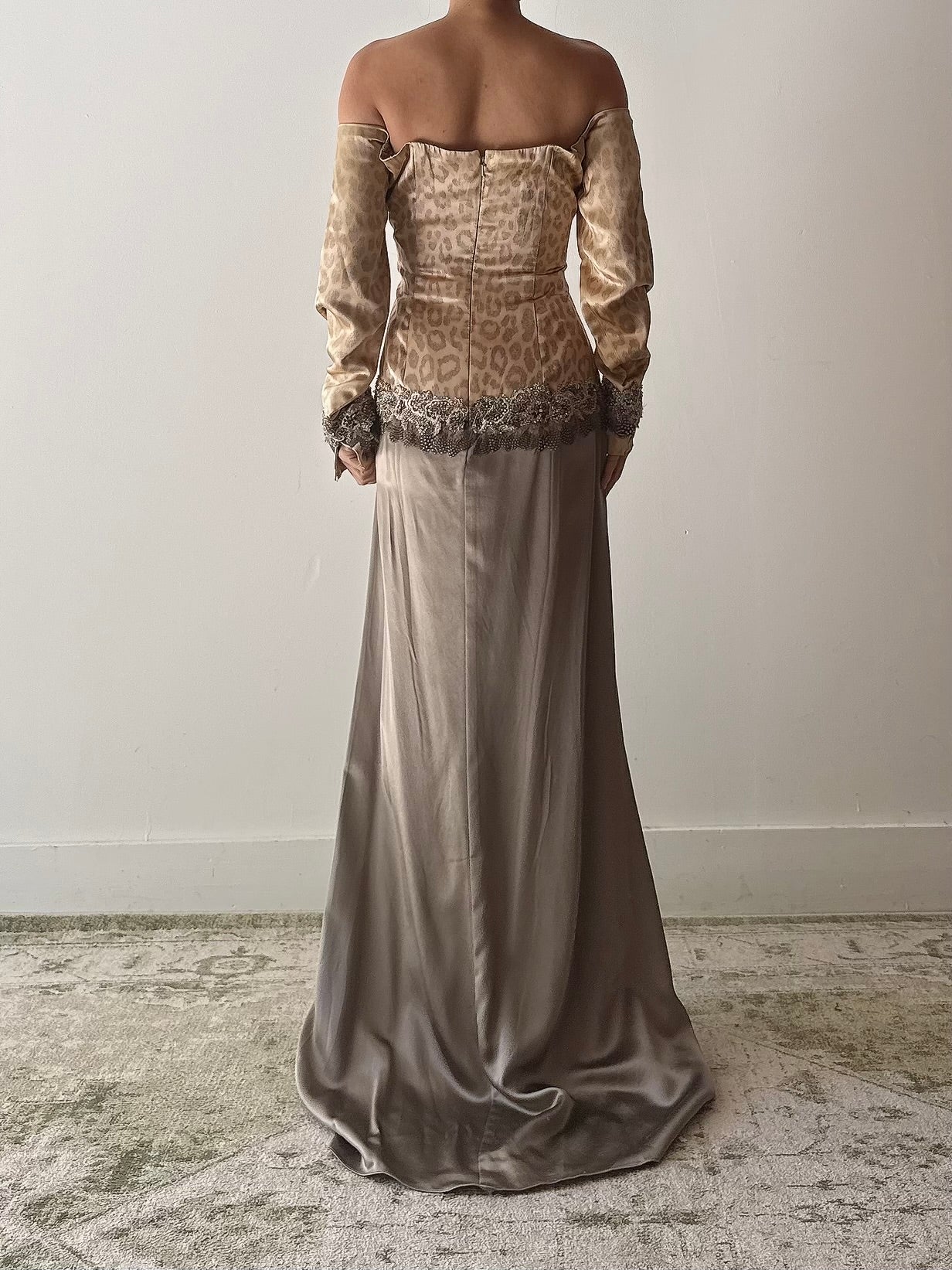 Vintage Steven Yerrick Silk Off the Shoulder Gown - Size 10