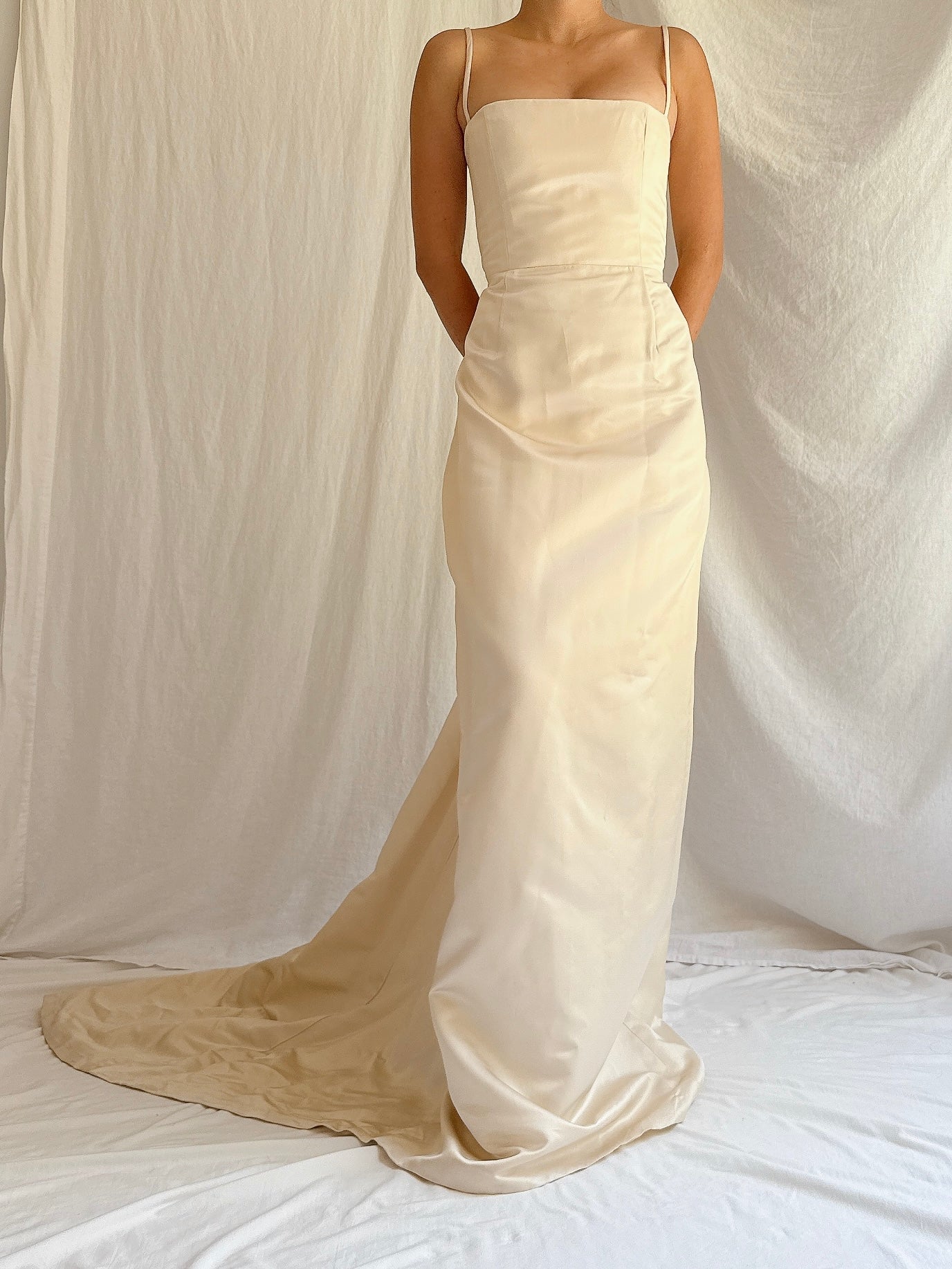 Vintage Peter Soronen Champagne Silk Charmeuse Gown - XS/2