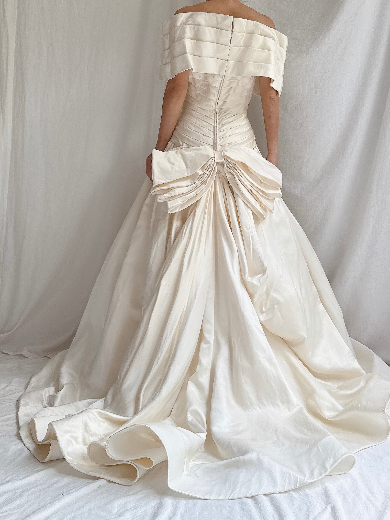 Vintage Scaasi Silk Off-the-Shoulder Gown - S