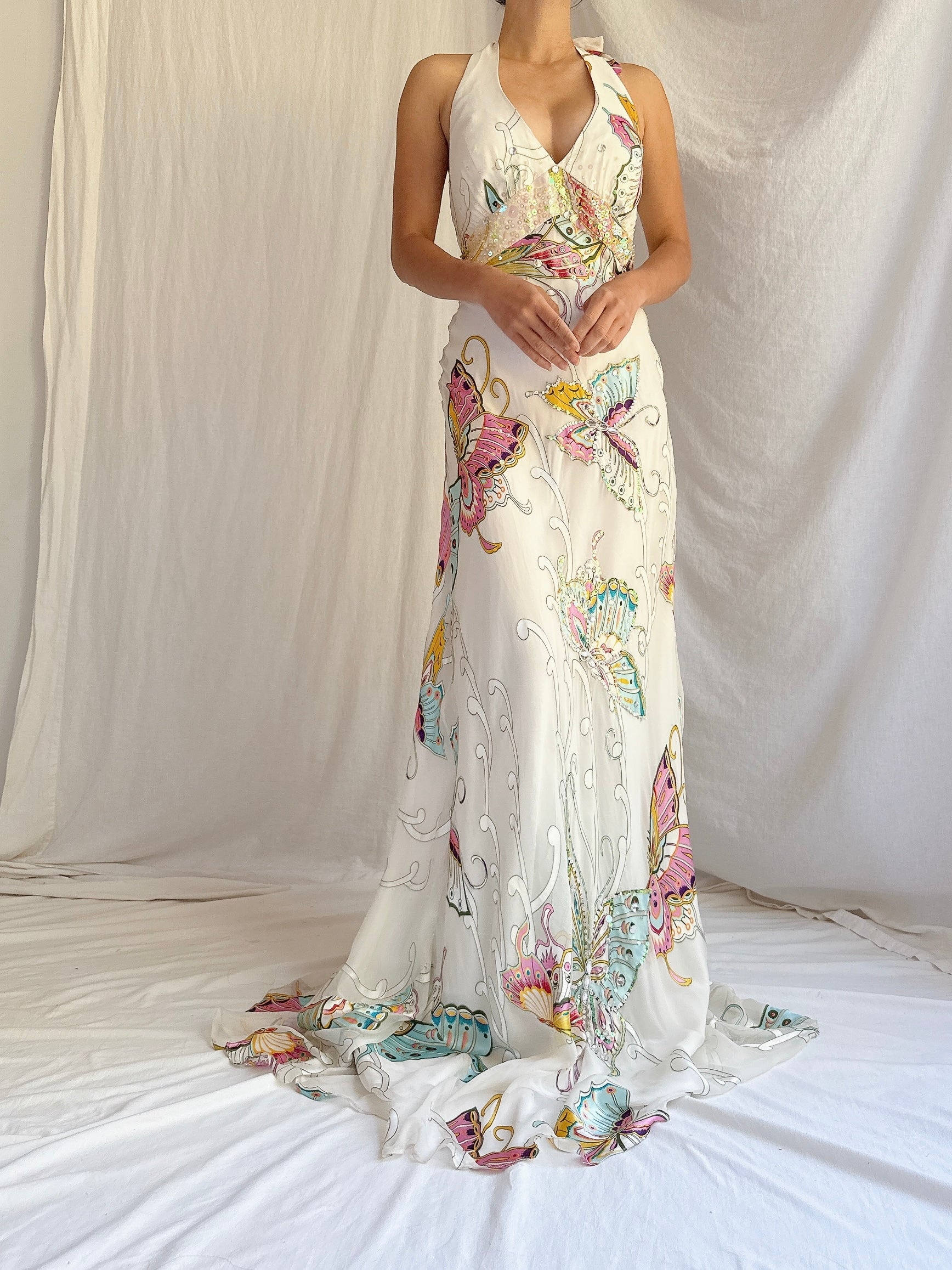 Vintage Chiffon Butterfly Gown - M/8