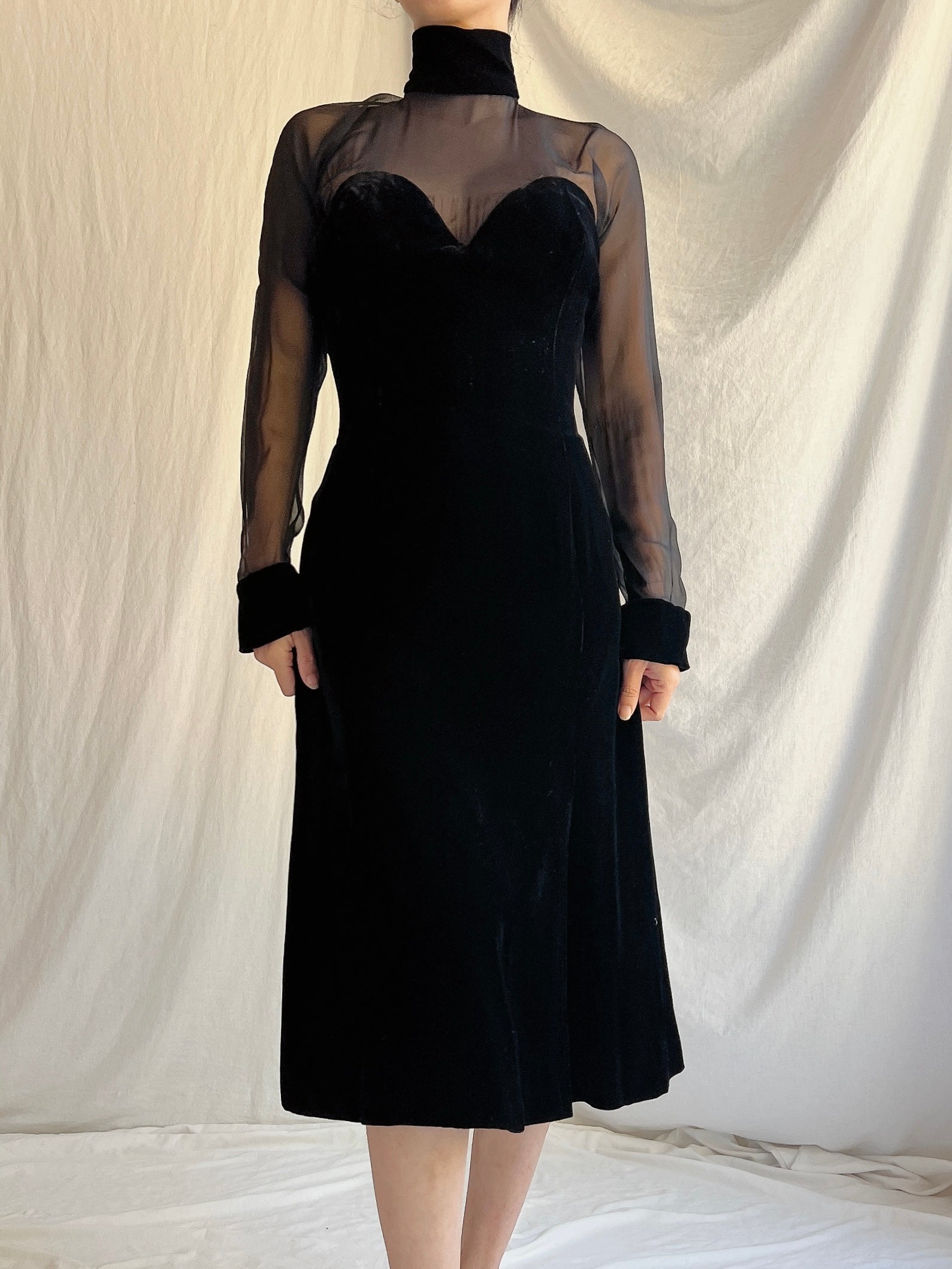 Vintage Oscar de la Renta Silk Velvet Dress - L