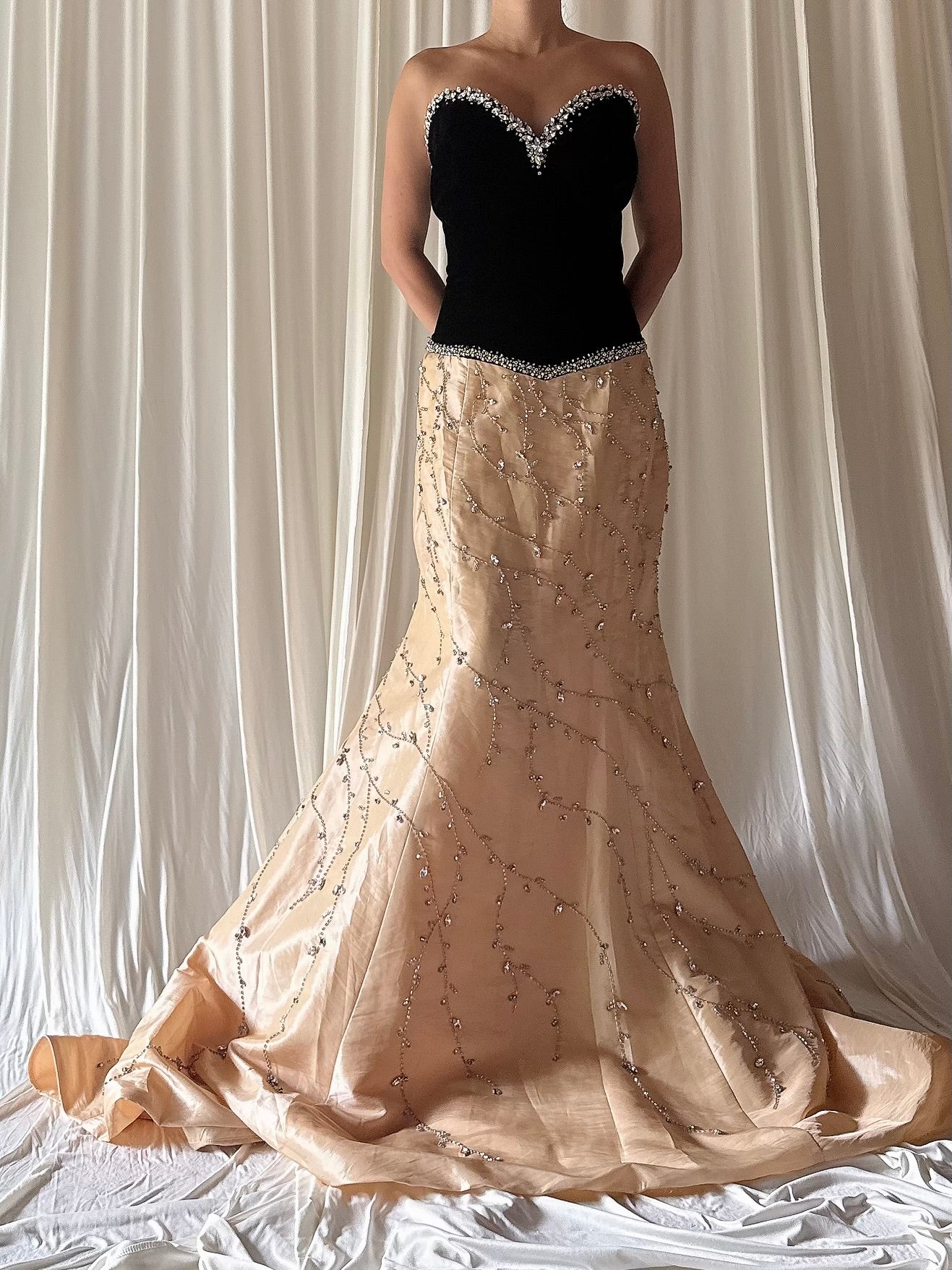 Vintage Velvet and Taffeta Gown - US 16/L