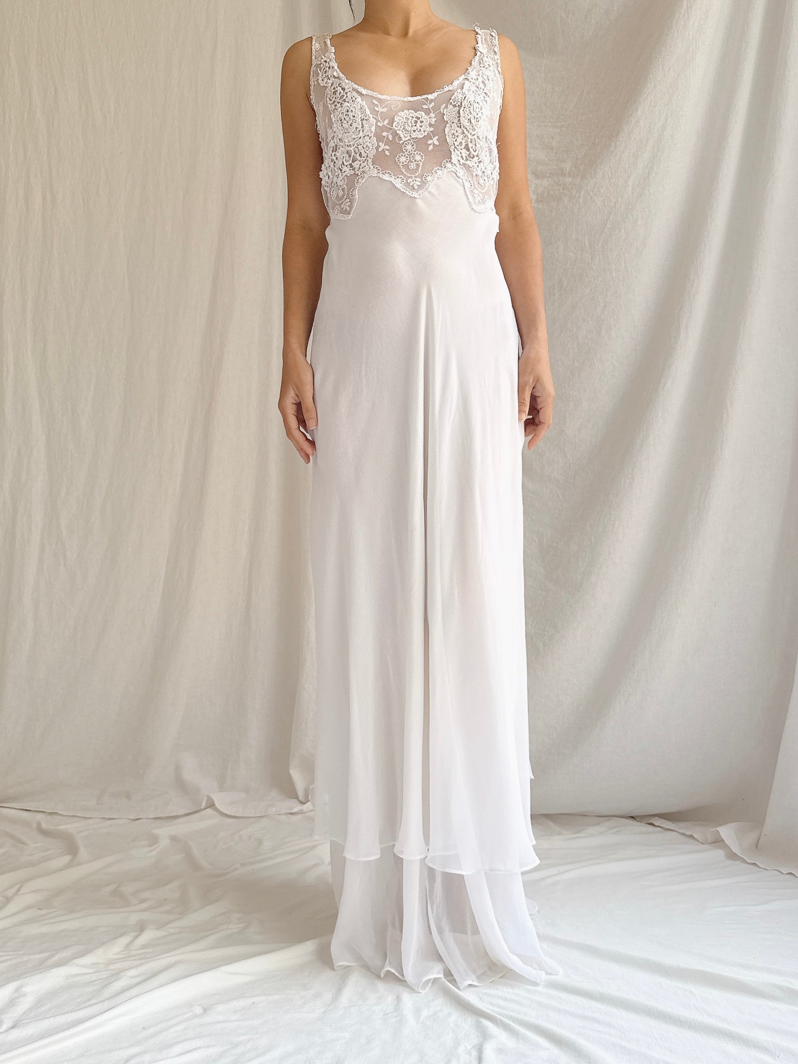 Vintage Chiffon Slip Dress - M