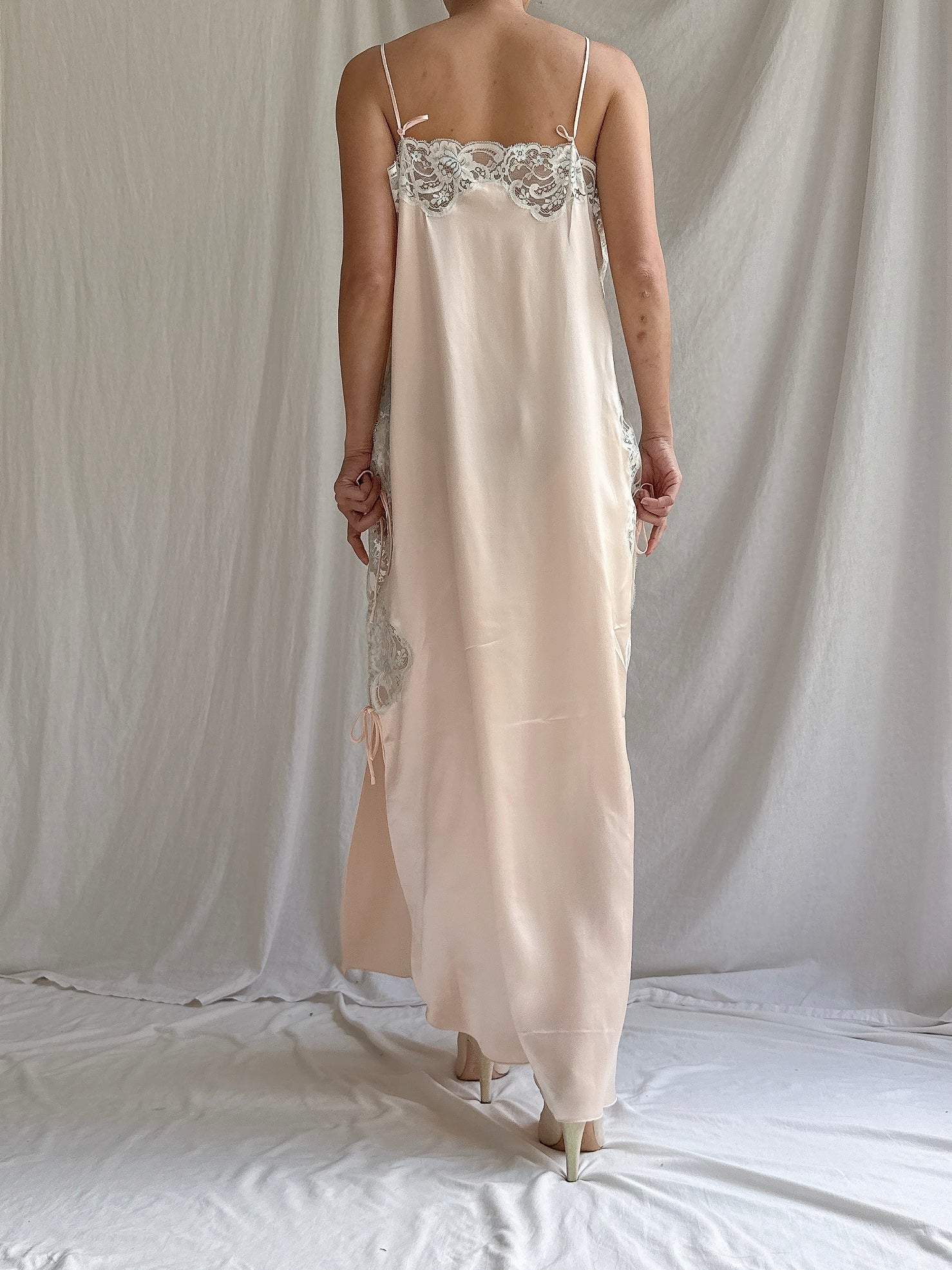 Vintage Pink Slip Dress - M