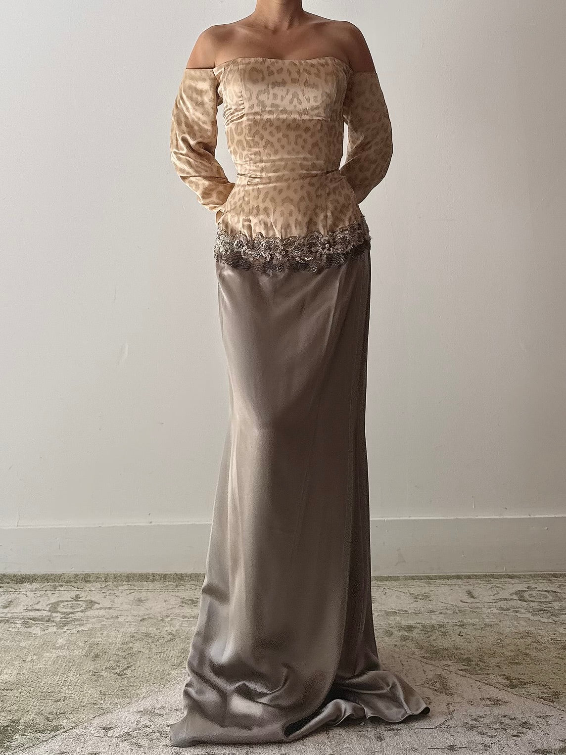 Vintage Steven Yerrick Silk Off the Shoulder Gown - Size 10
