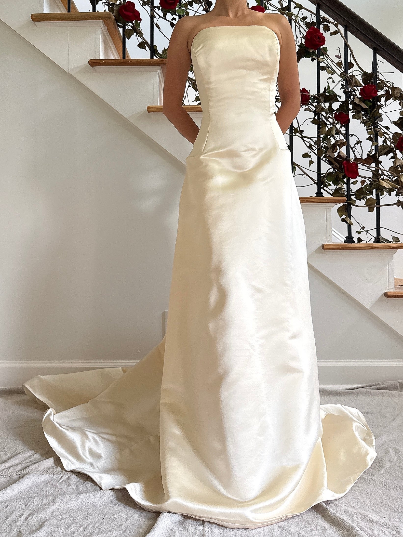 Vintage Ulla-Maija Silk Strapless Gown - M