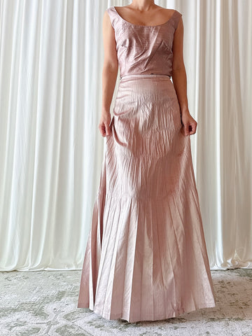 Vintage Paul Vasseur Dusty Rose 2 Piece Set - FR 44