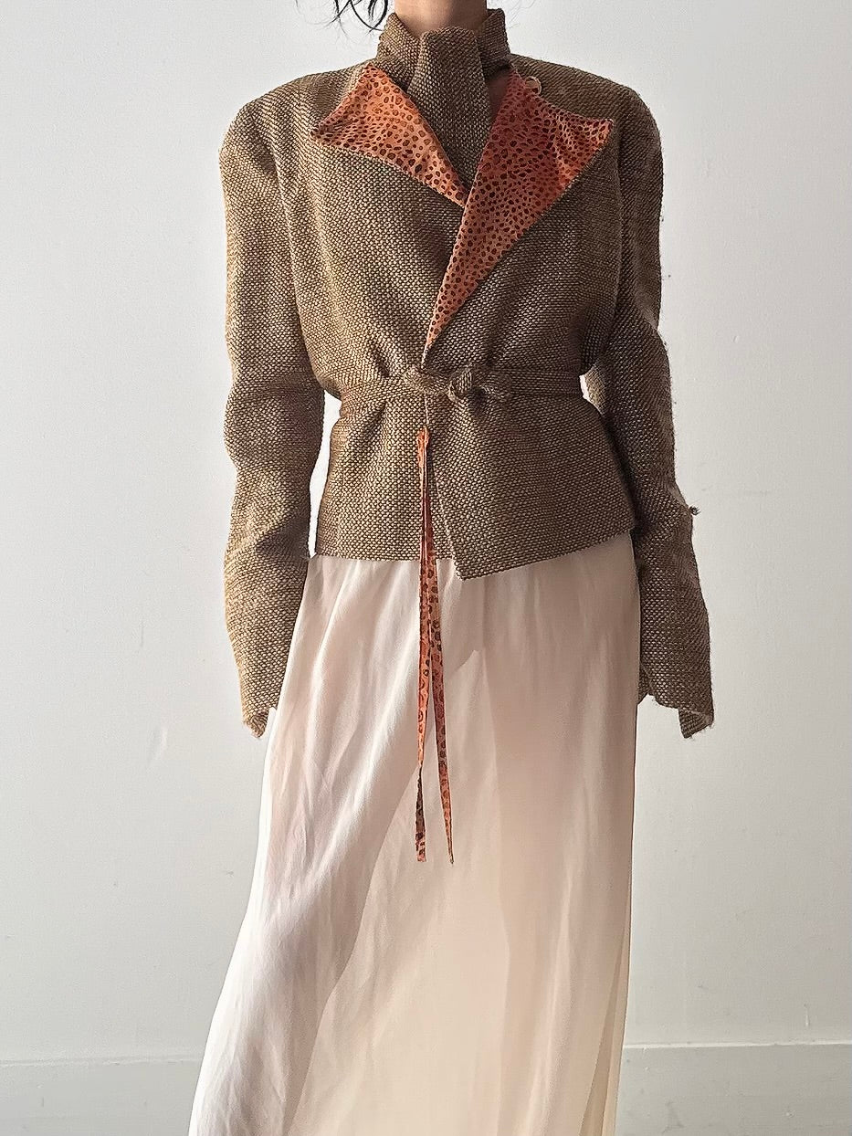 Vintage Carven Paris Silk Tweed Jacket - FR 44