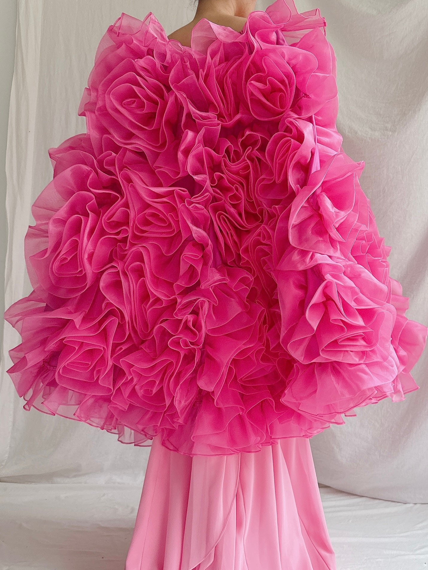 Vintage Rosette Organza Cape - OSFM