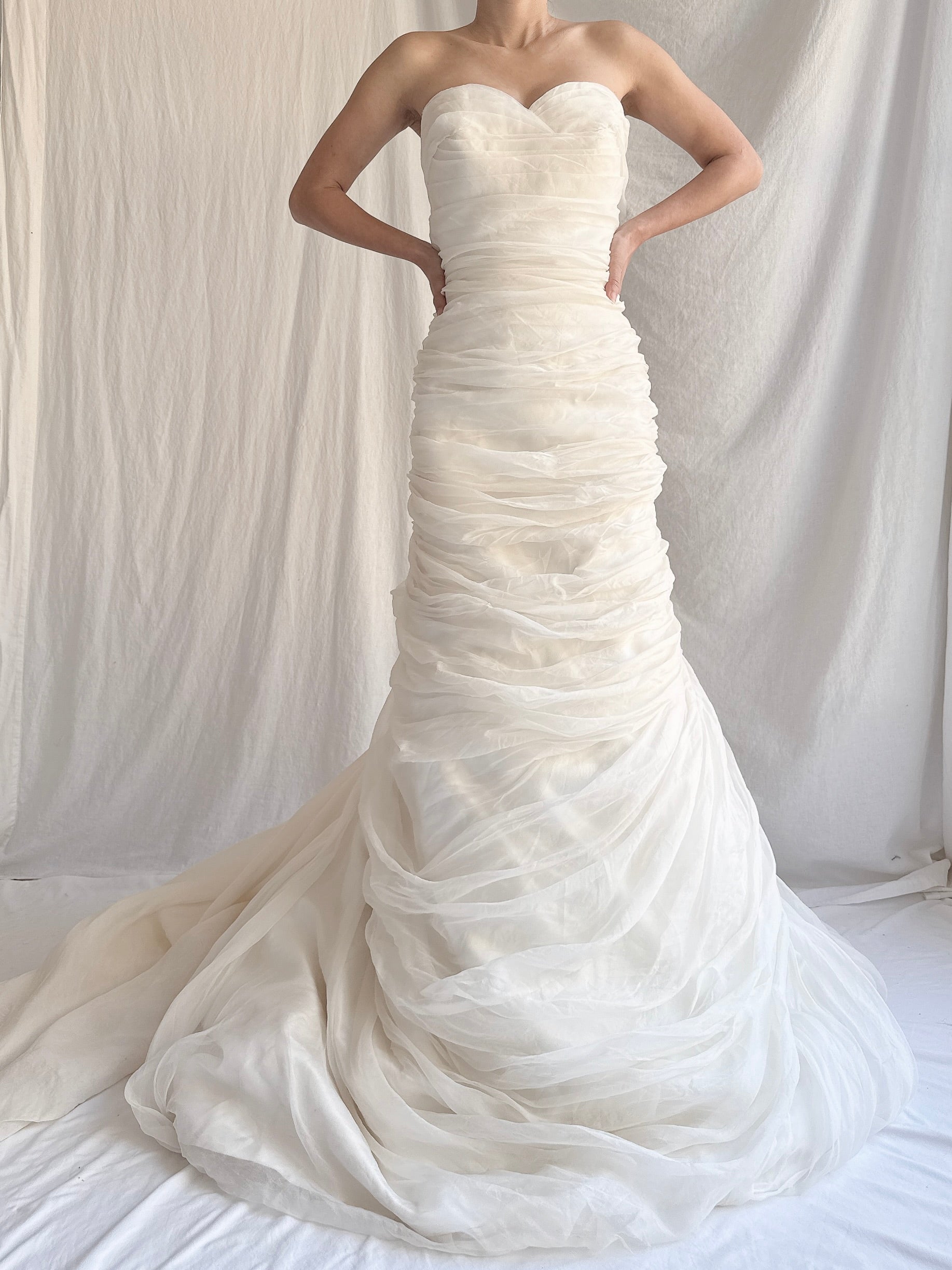 Vintage Pnina Tornai Silk Organza Draped Gown - S/M6/8