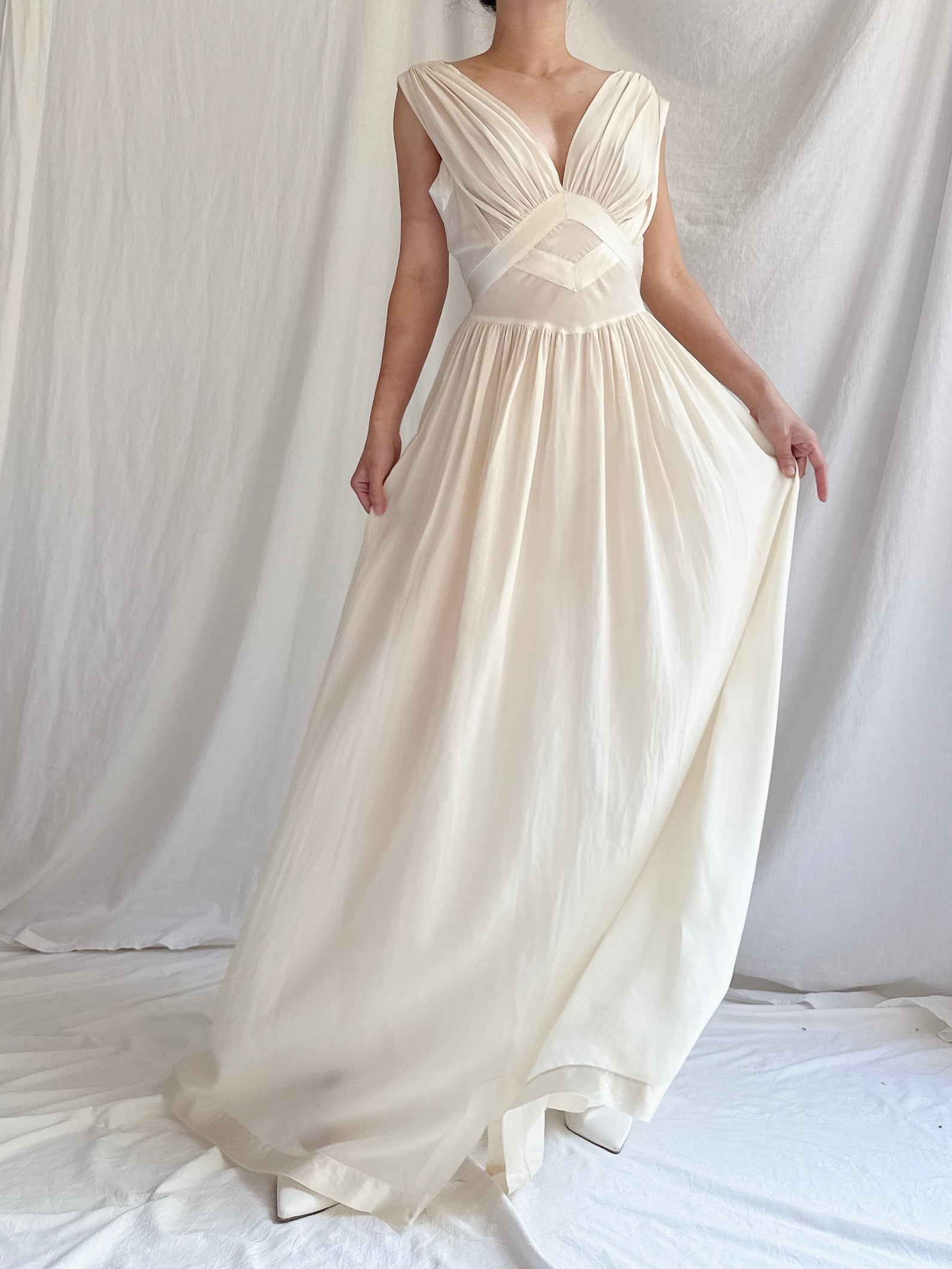1930s Reversible Silk Dress - S