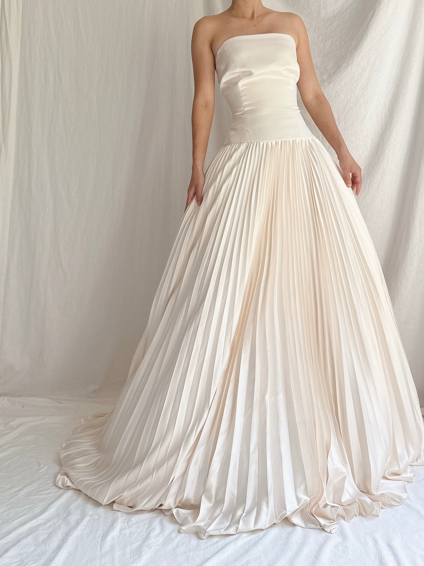 Vintage Lazaro Silk Pleated Gown - M/10