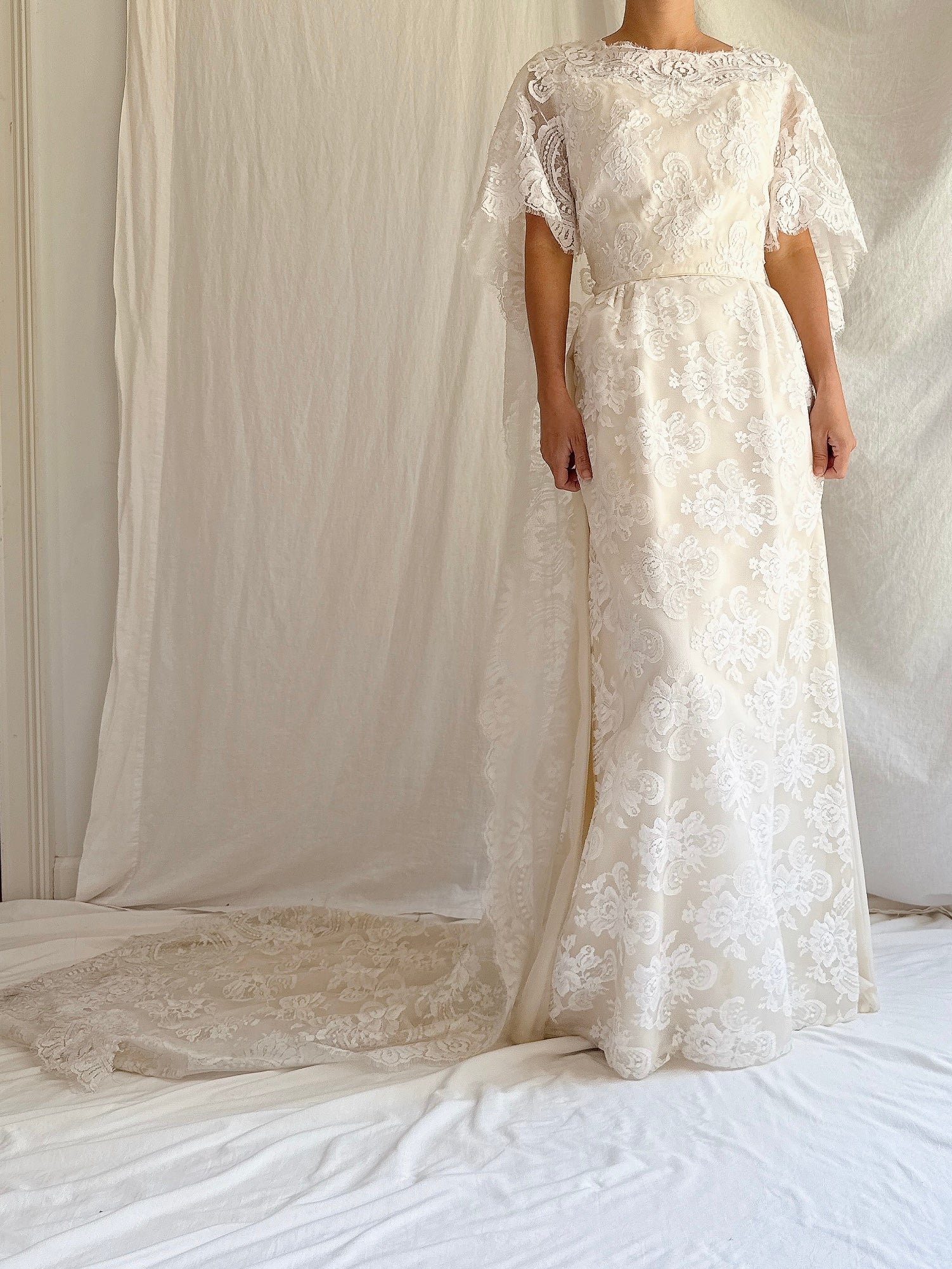 1960s Lace Cape Dress - XS