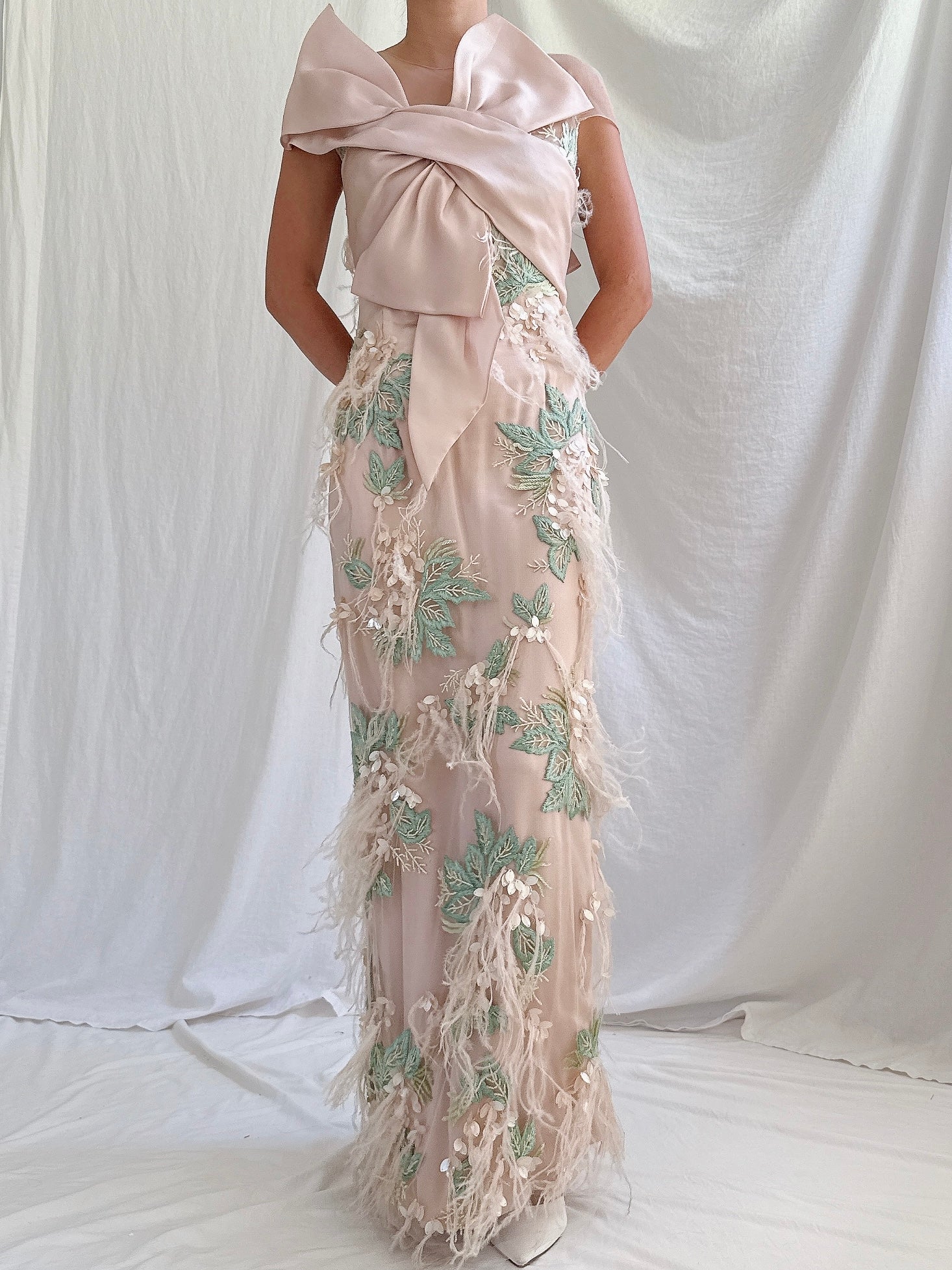 Marchesa Feather Dress - XS