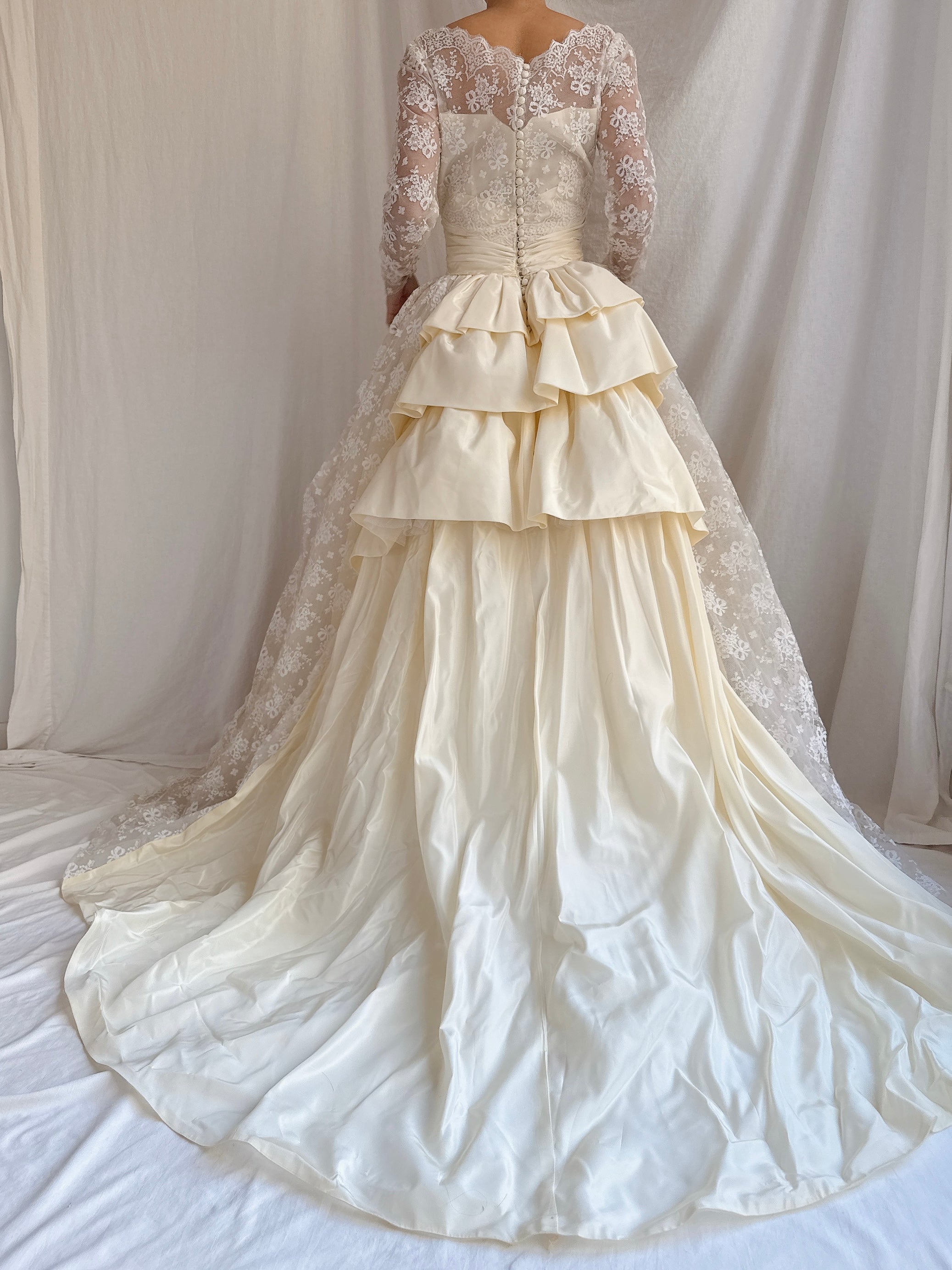 1950s Tulle and Lace Gown - XS