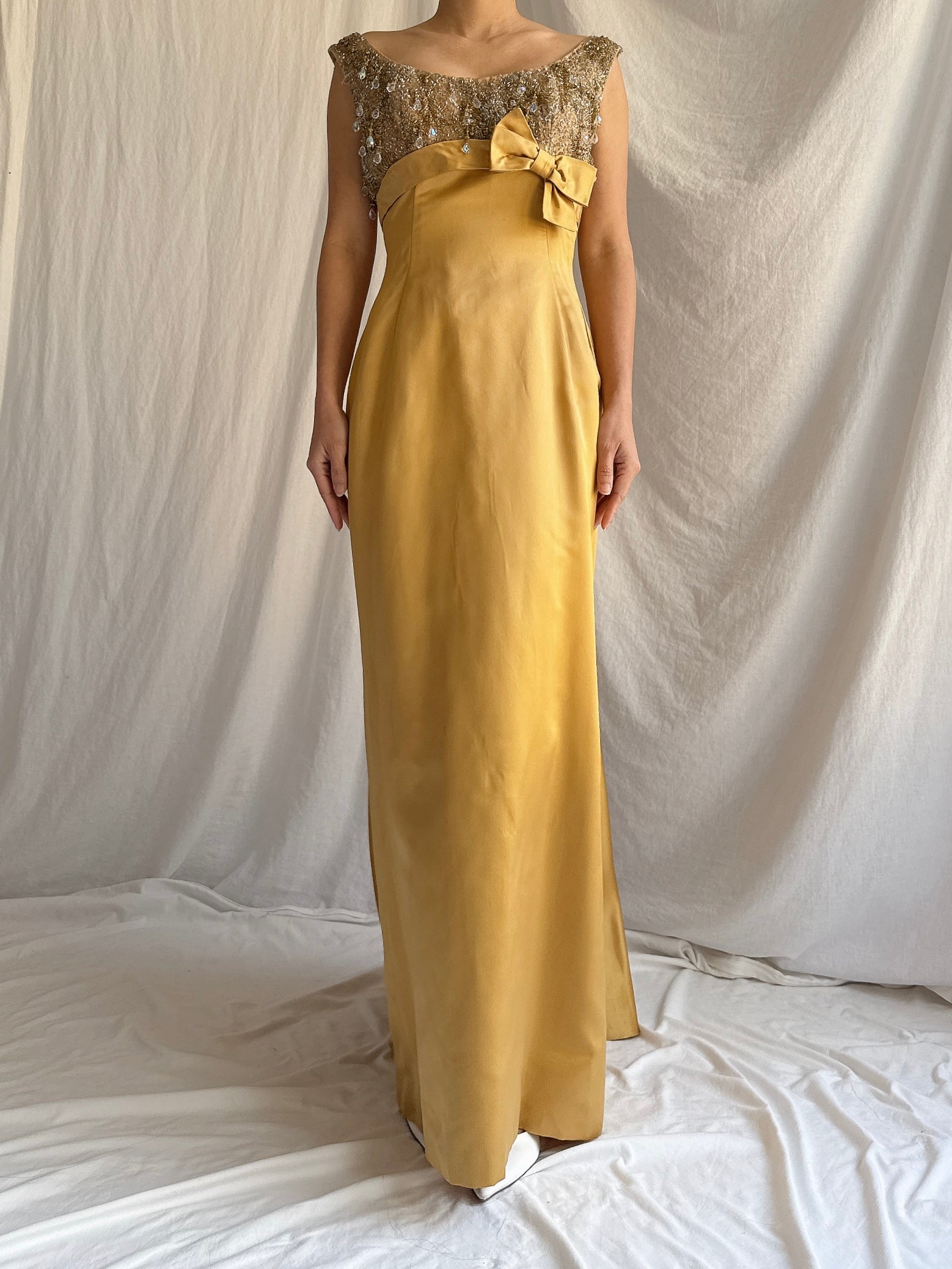 1960s Mustard Silk Gown - XS