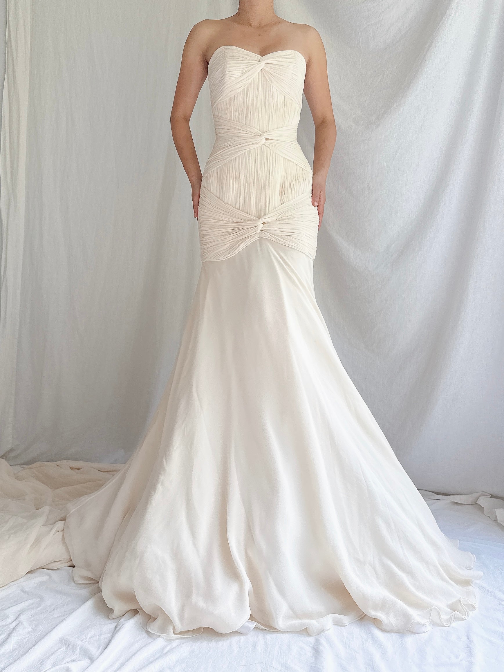 Vintage Rafael Cennamo Silk Draped Gown - S/4