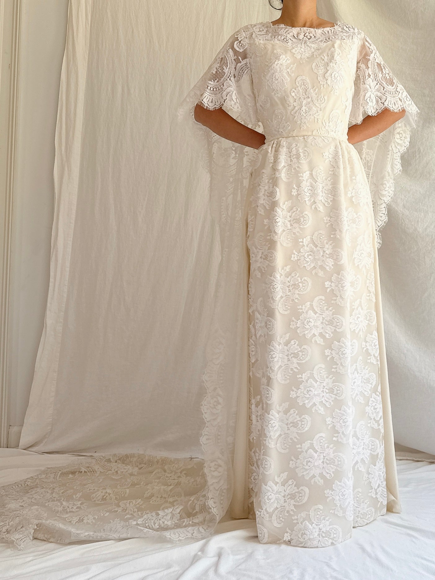 1960s Lace Cape Dress - XS