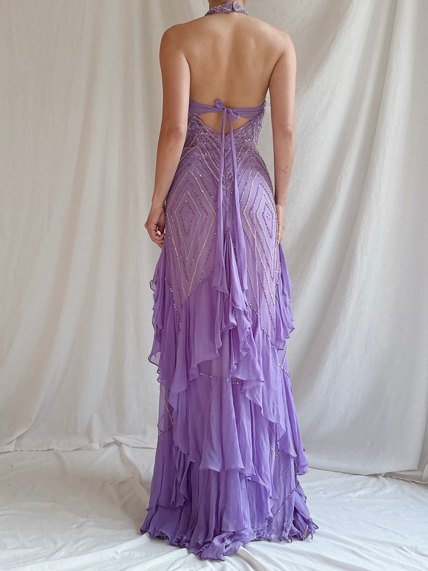 Vintage Silk Halter Gown - XXS/0