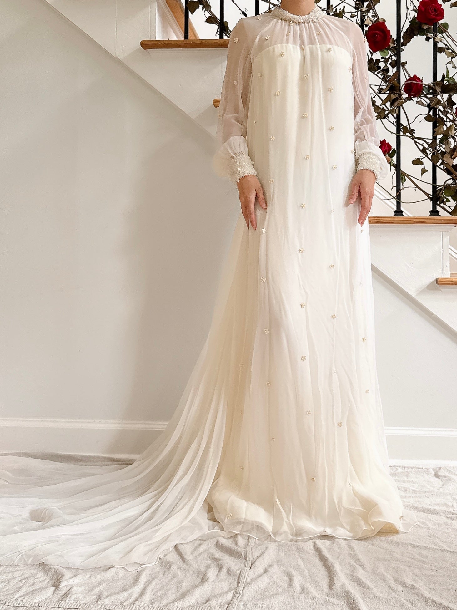 1960s Chiffon Gown - 33B/27W/40H/57L