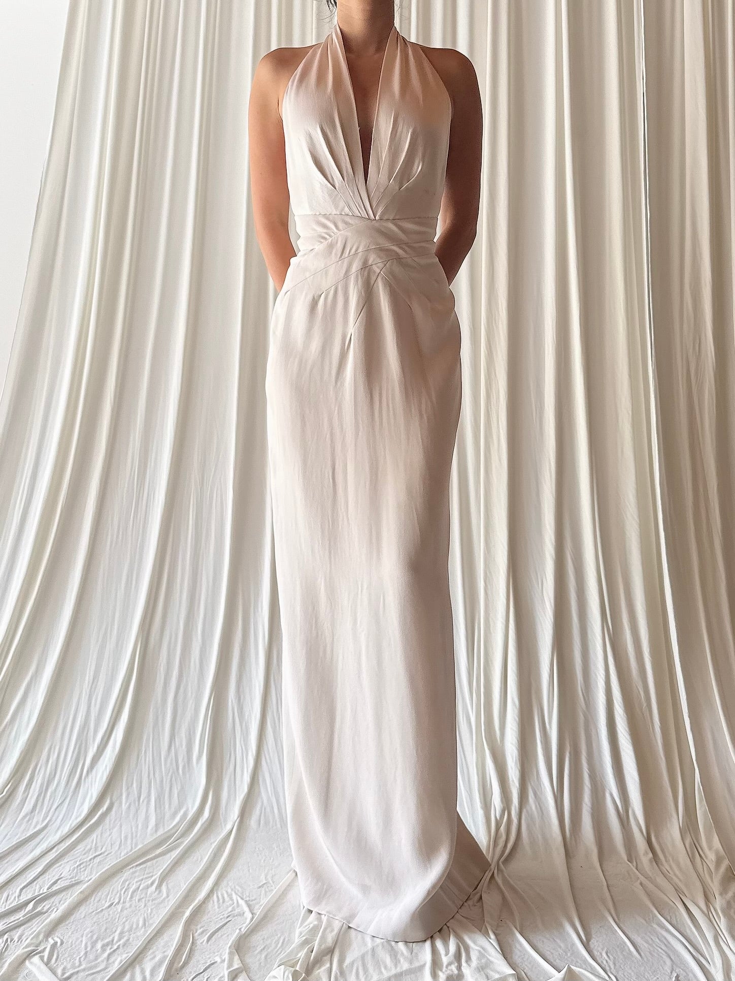 Vintage Richard Tyler Silk Halter Gown - S/6