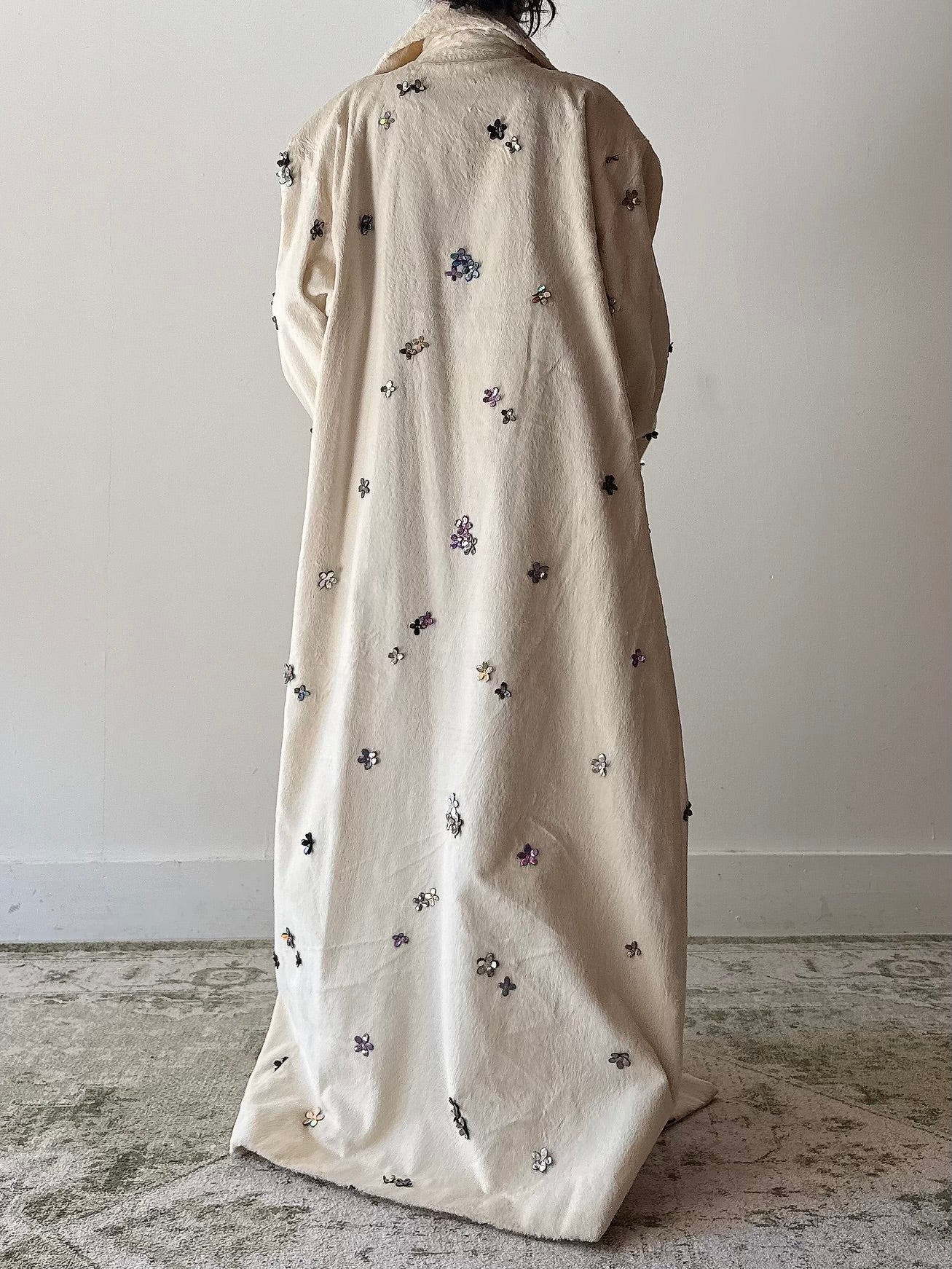 Vintage Ben de Lisi Flower Silk Textured Duster - US10