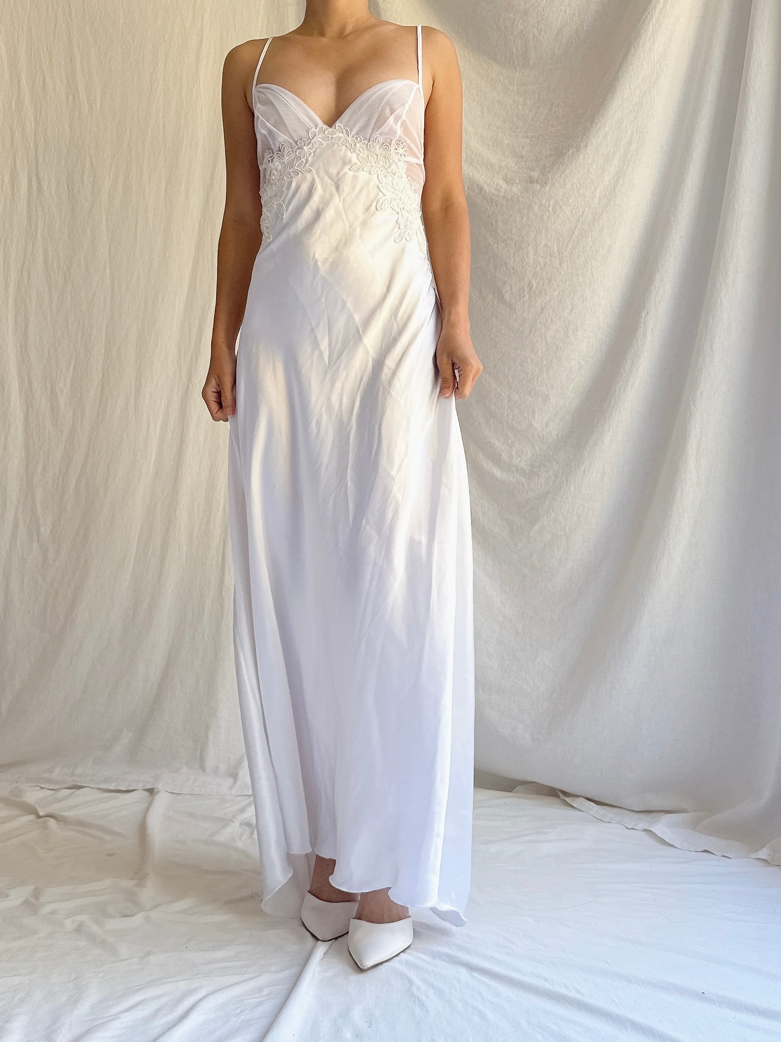 Vintage White Slip Dress - M