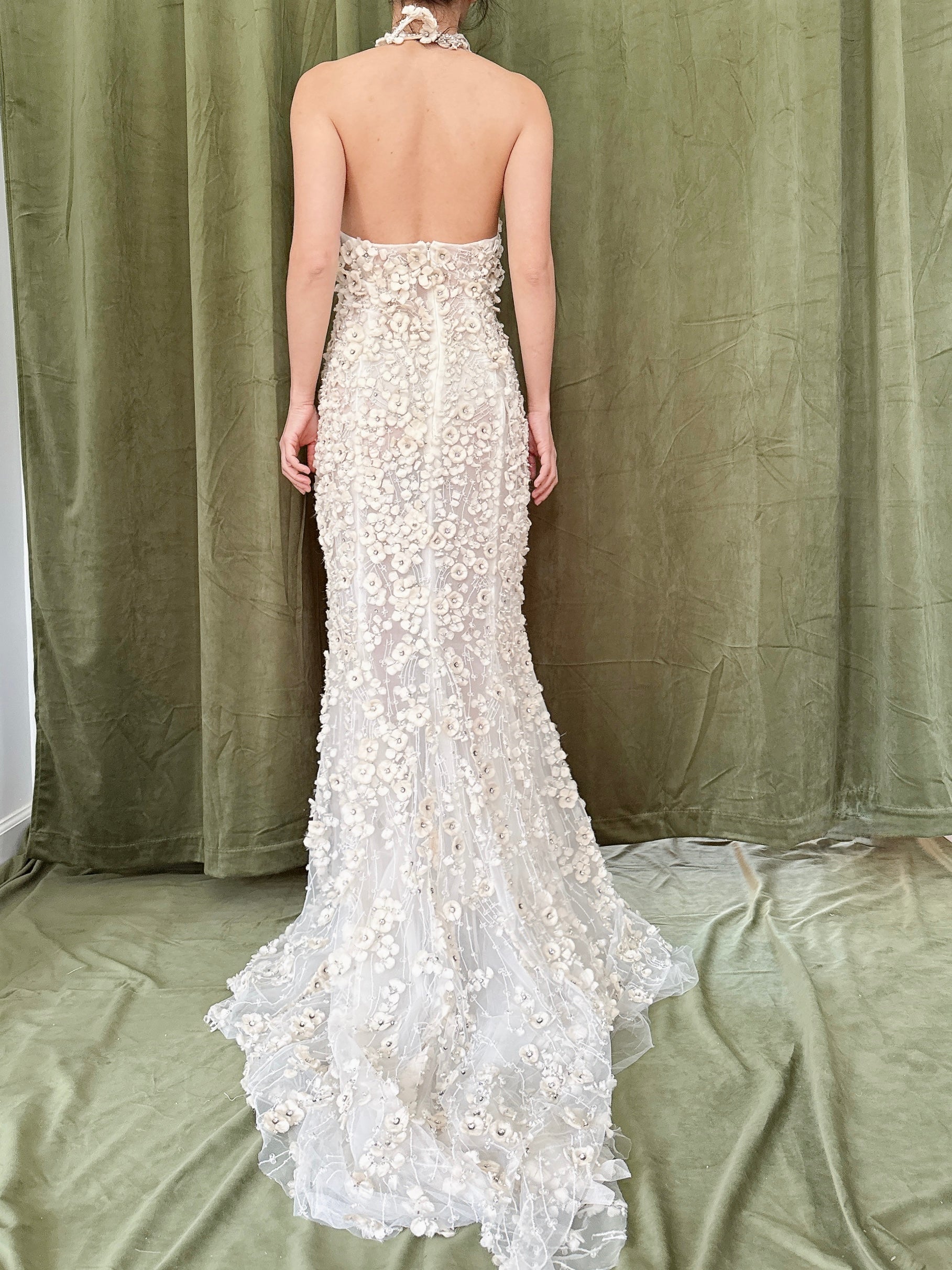 Vintage Lazaro Silk Crystal Embellished Dress - M/8