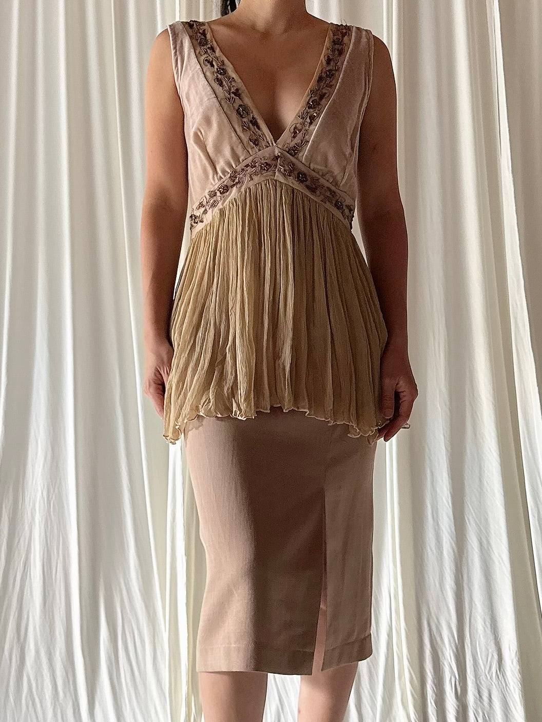 Vintage Serena K Silk Top with Skirt