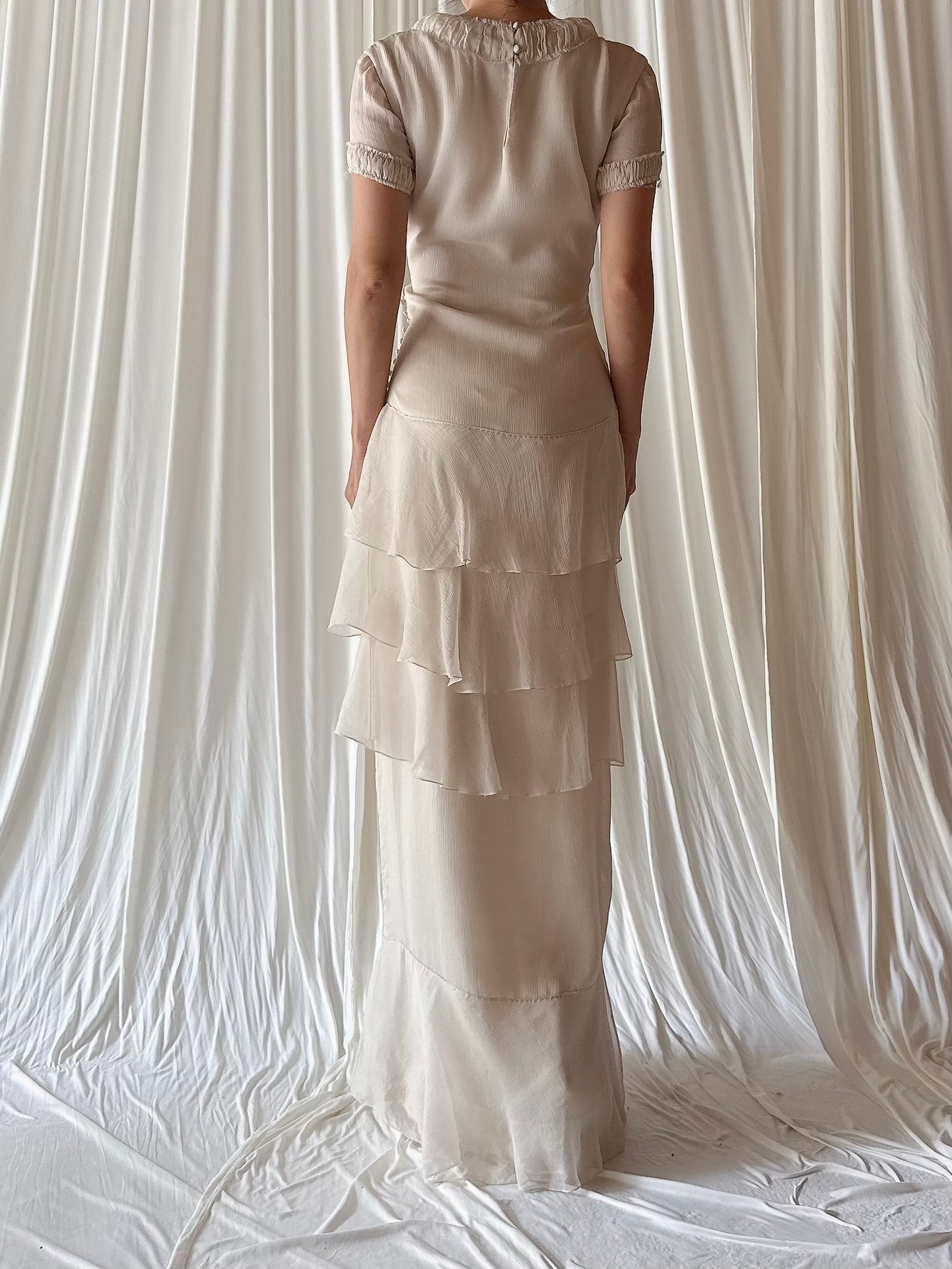 J Mendel Oyster Silk Dress - Size 4/6