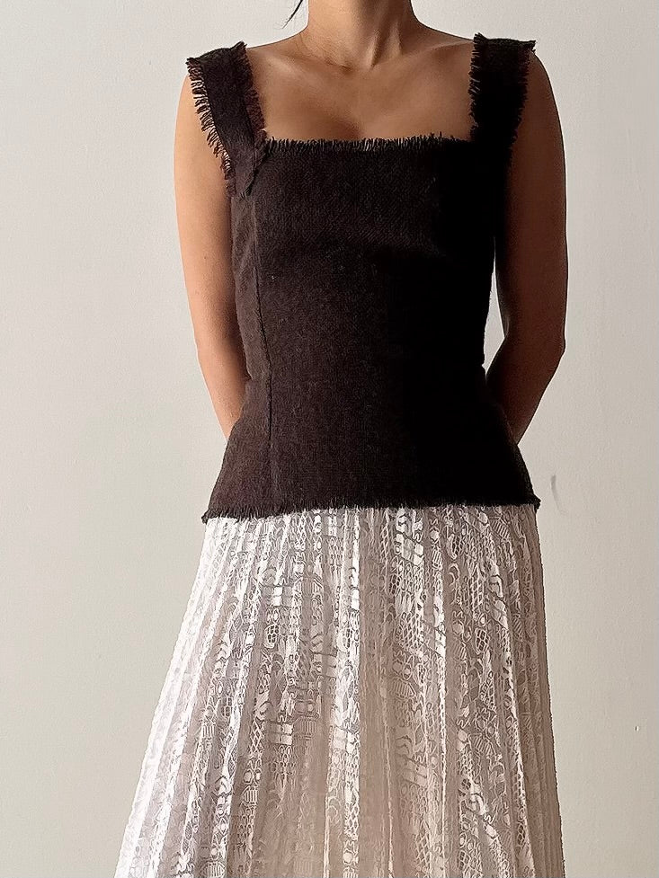 Vintage Ronit Zilkha Wool Tweed Top - L