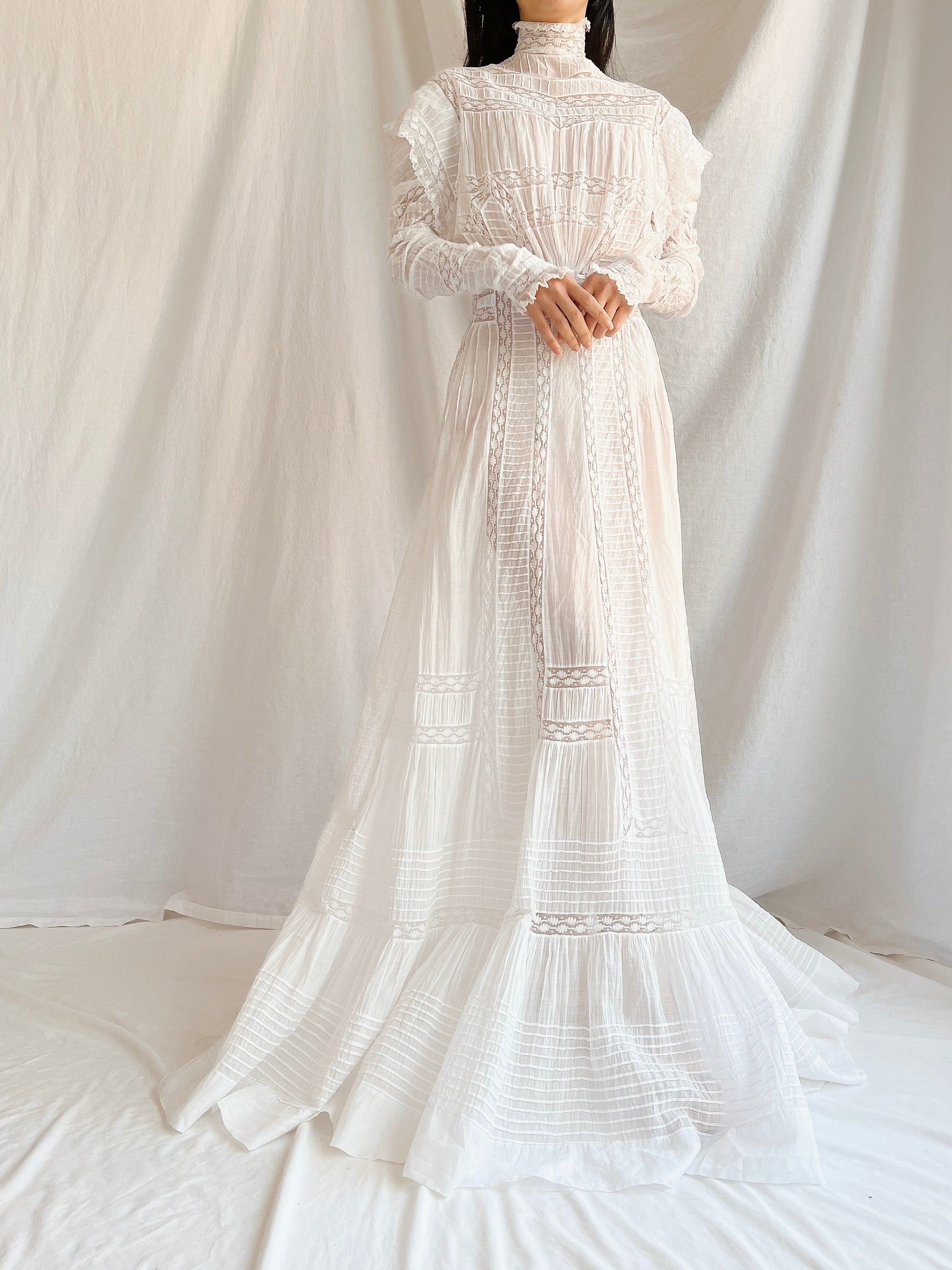 Victorian Silk/Cotton Lawn Dress - XS